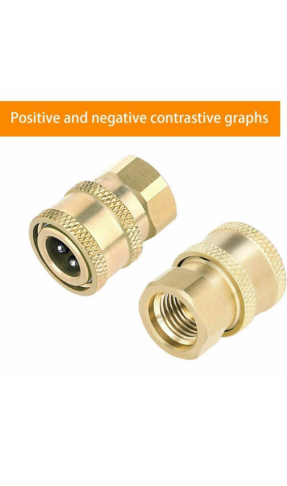 2PACK Pressure Washer Coupler Brass Fittings 1/4 Inch Quick Connect to Female