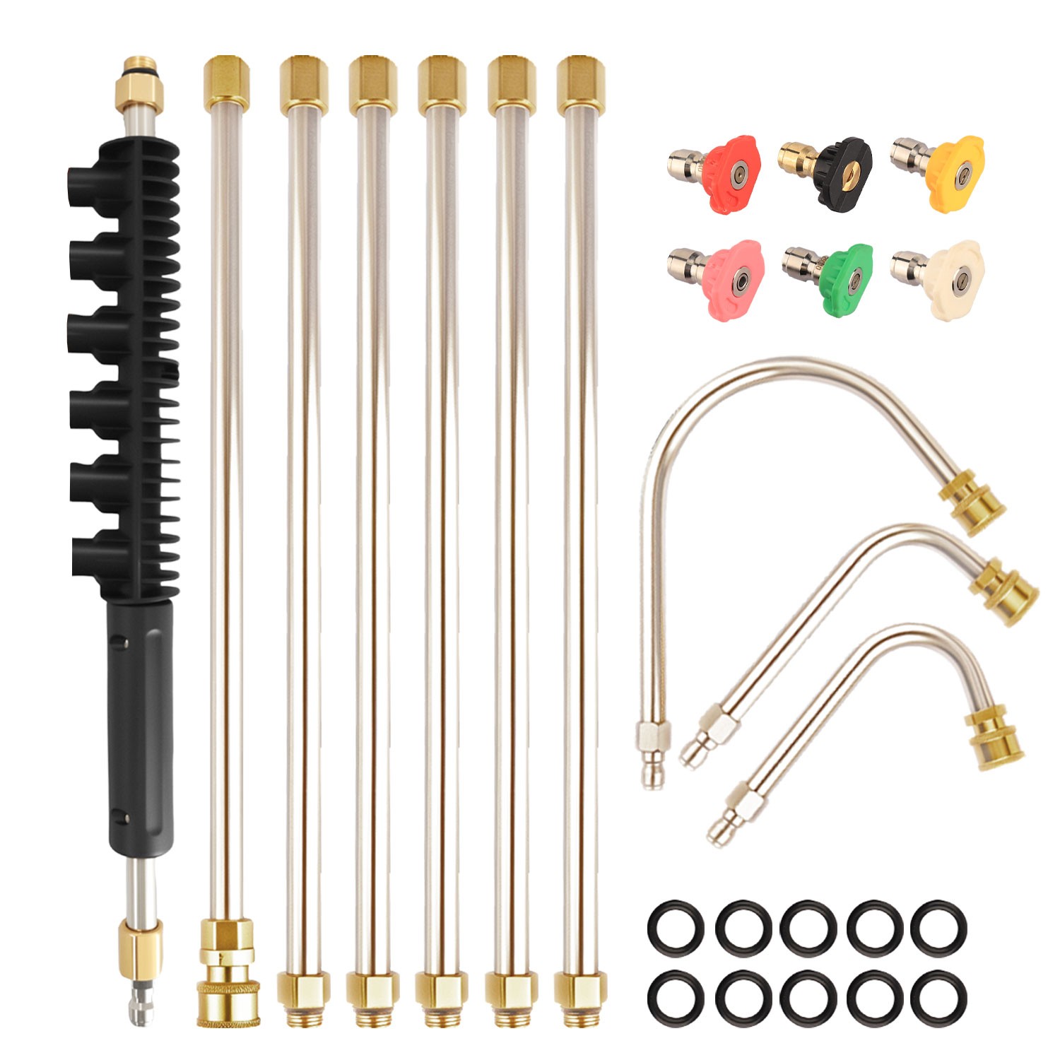 4000PSI High Pressure Washer Extension Wand Telescopic Lance With Spray Nozzle