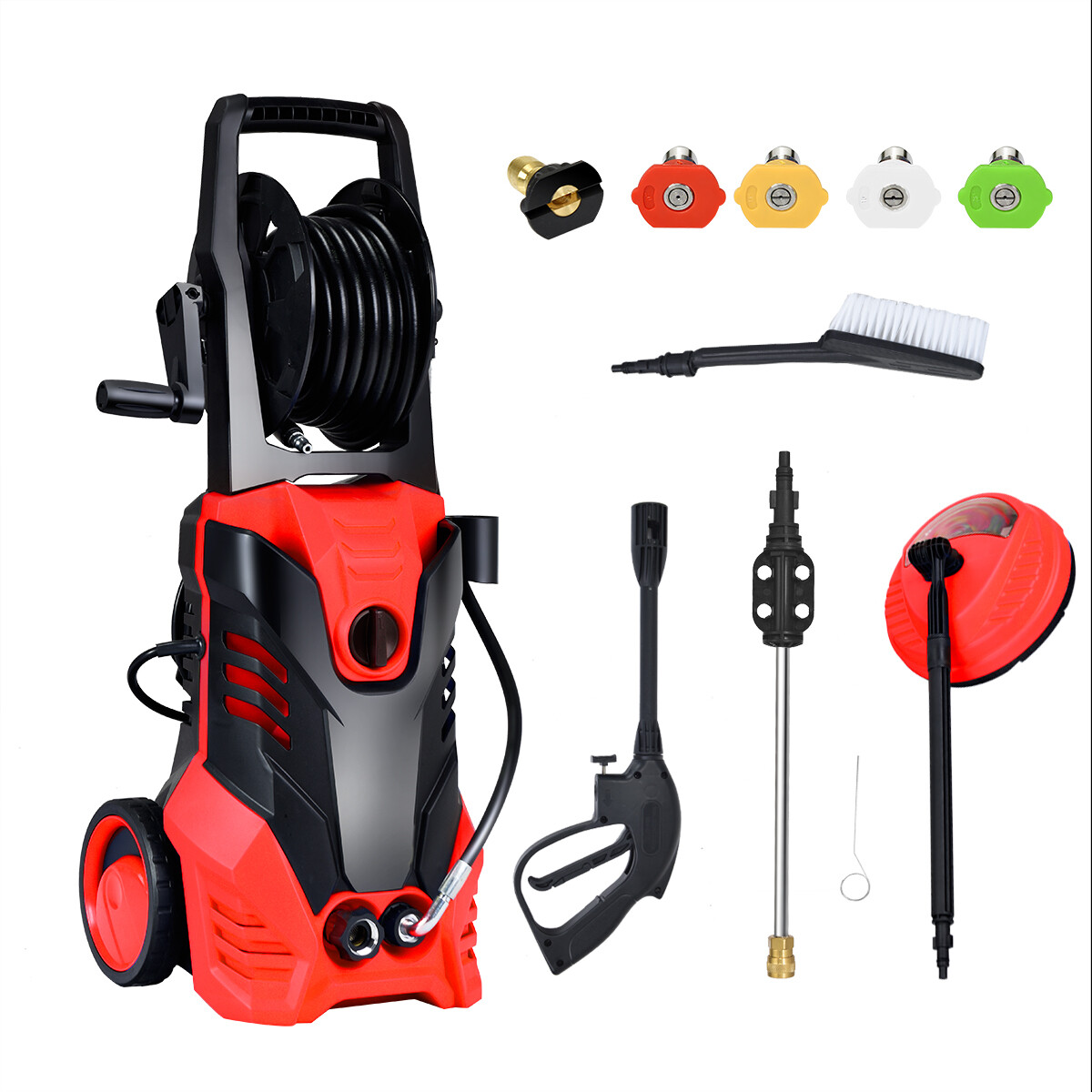 3000PSI Electric High Pressure Washer Machine 2 GPM 2000W Patio Cleaner Red