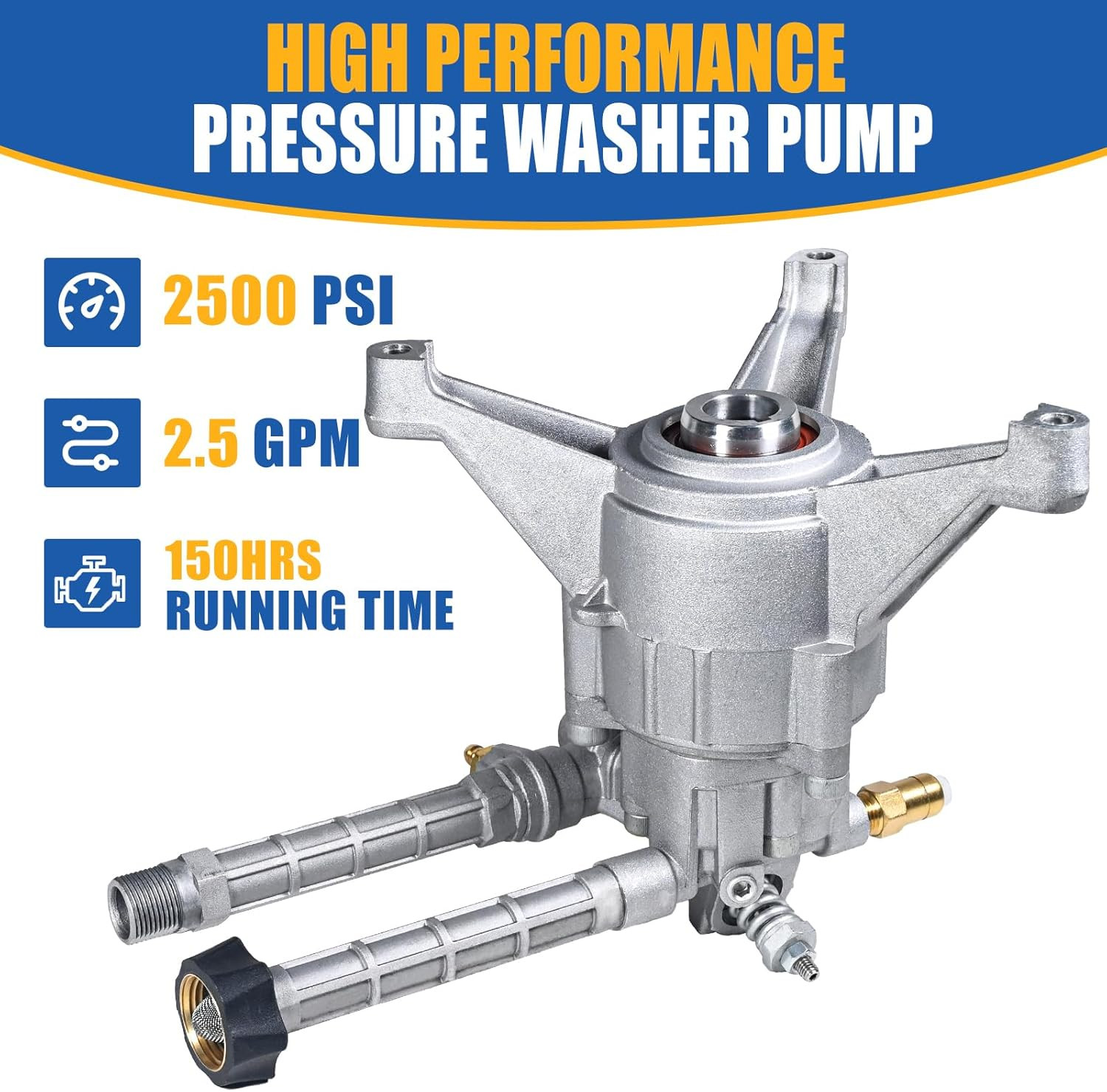 2500 PSI Vertical Pressure Washer Pump Kit for 180-196Cc Gas Power Washers