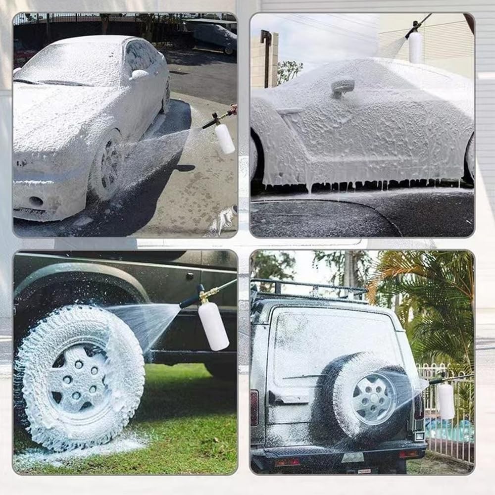 Foam Cannon, 1L Adjustable Snow Foam Lance with 1/4 Inch Quick Connector Powe…