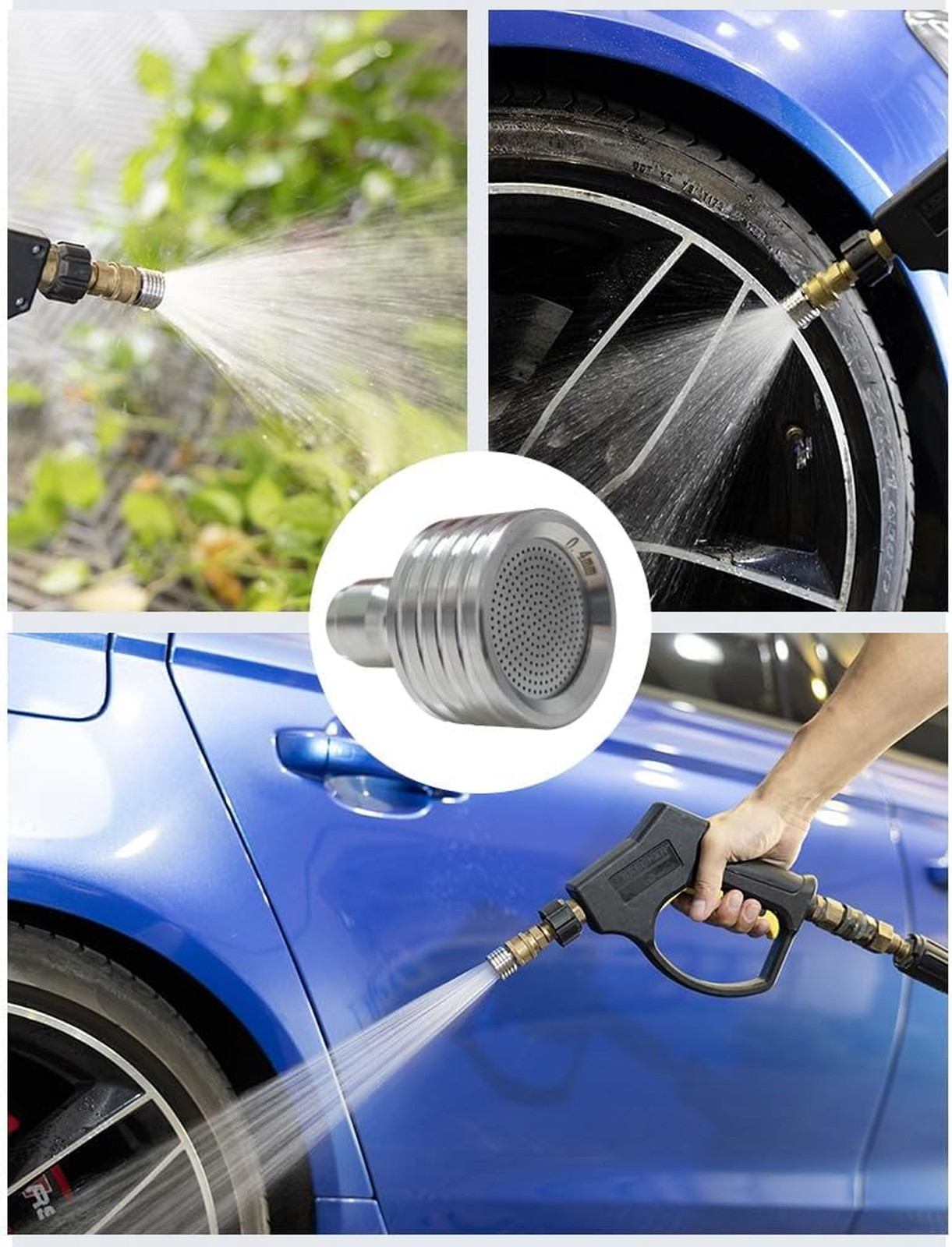 Stainless Steel Pressure Washer Nozzle Tips 0.3mm 0.4mm 0.5mm Quick Connect