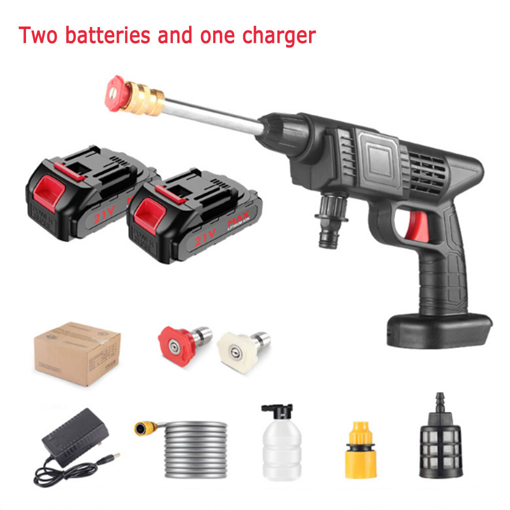 600W Cordless Car Pressure Washer Water Gun 24000rpm High Power Jet Wash Cleaner