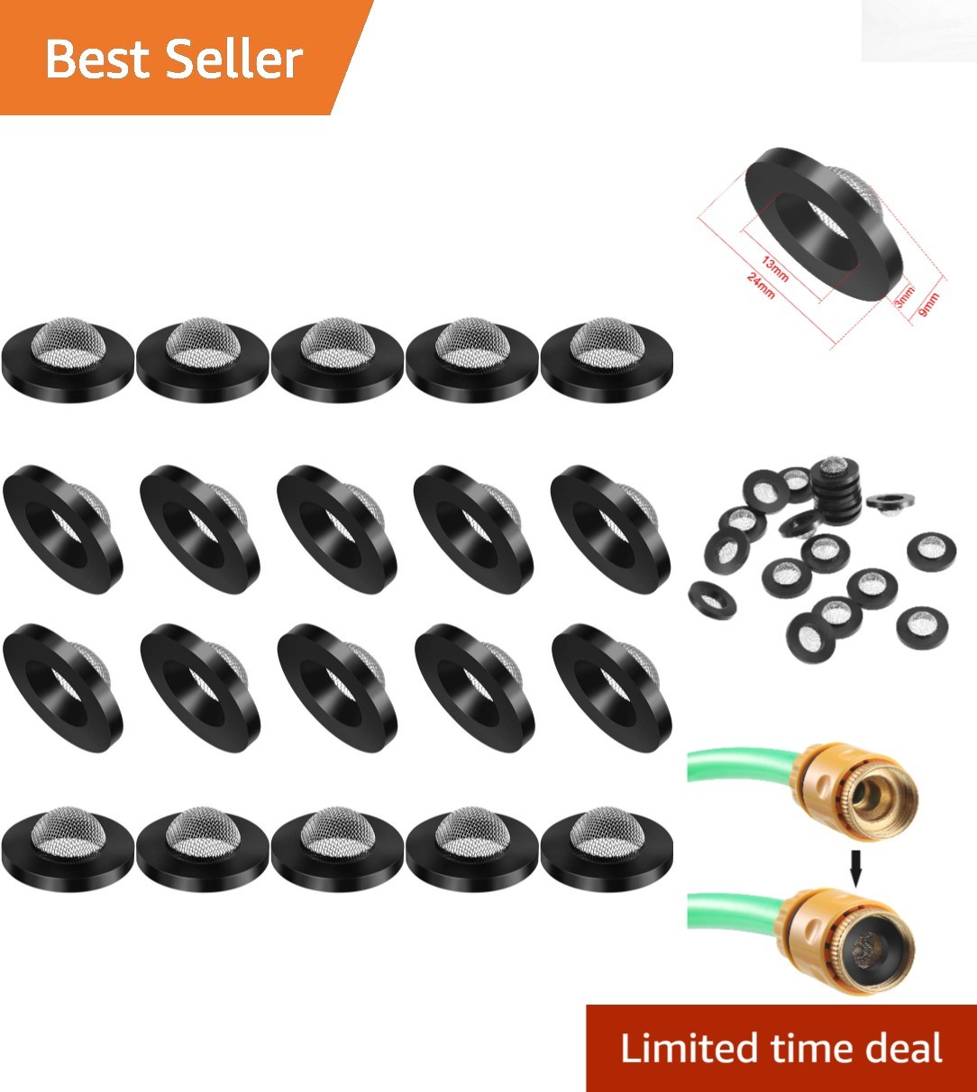 Top Quality 20 Pcs Hose Washer & Filter Gasket Set – 1″ Inlet Compatibility