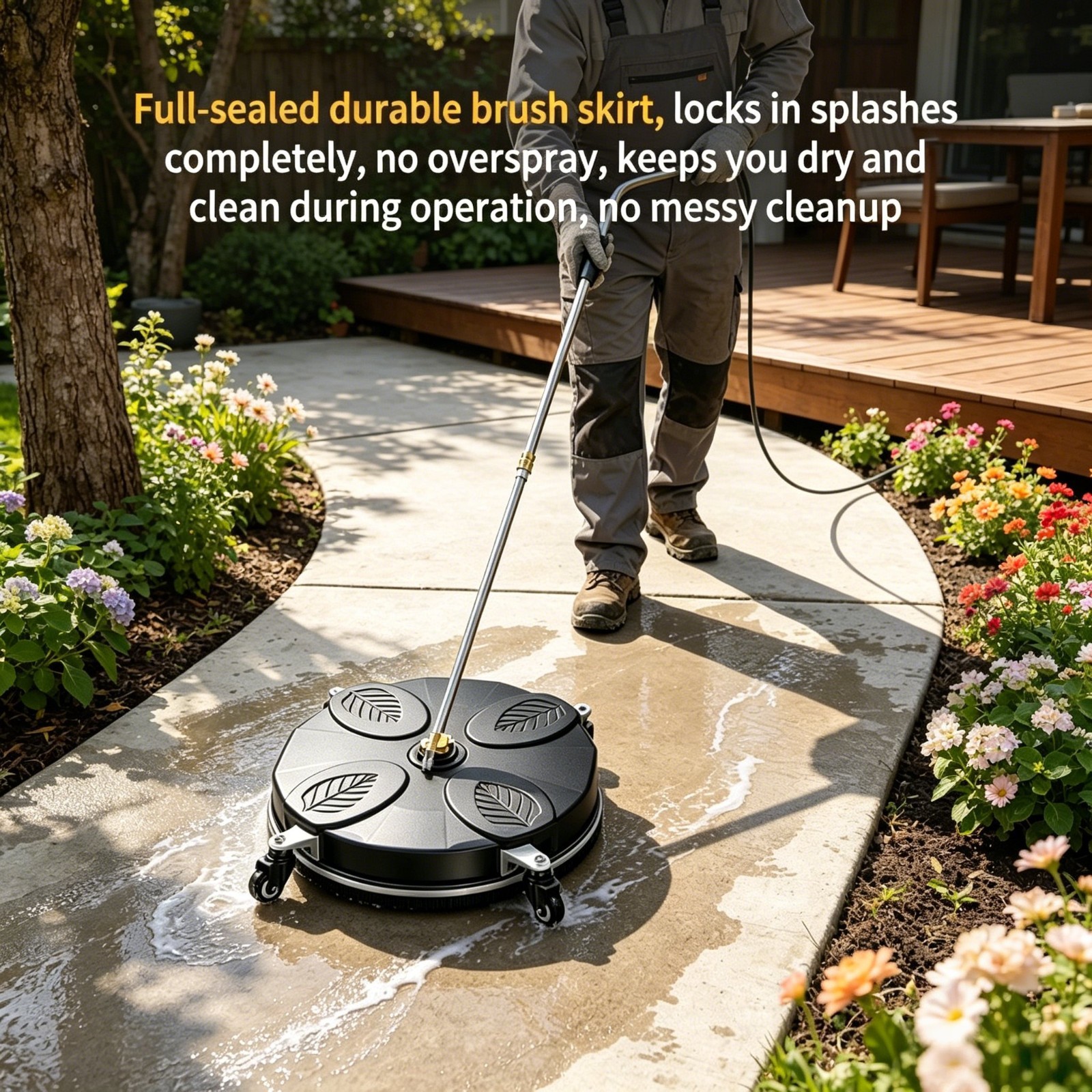 18 In Pressure Washer Surface Cleaner 4000PSI Power Washer Attachment for Deck