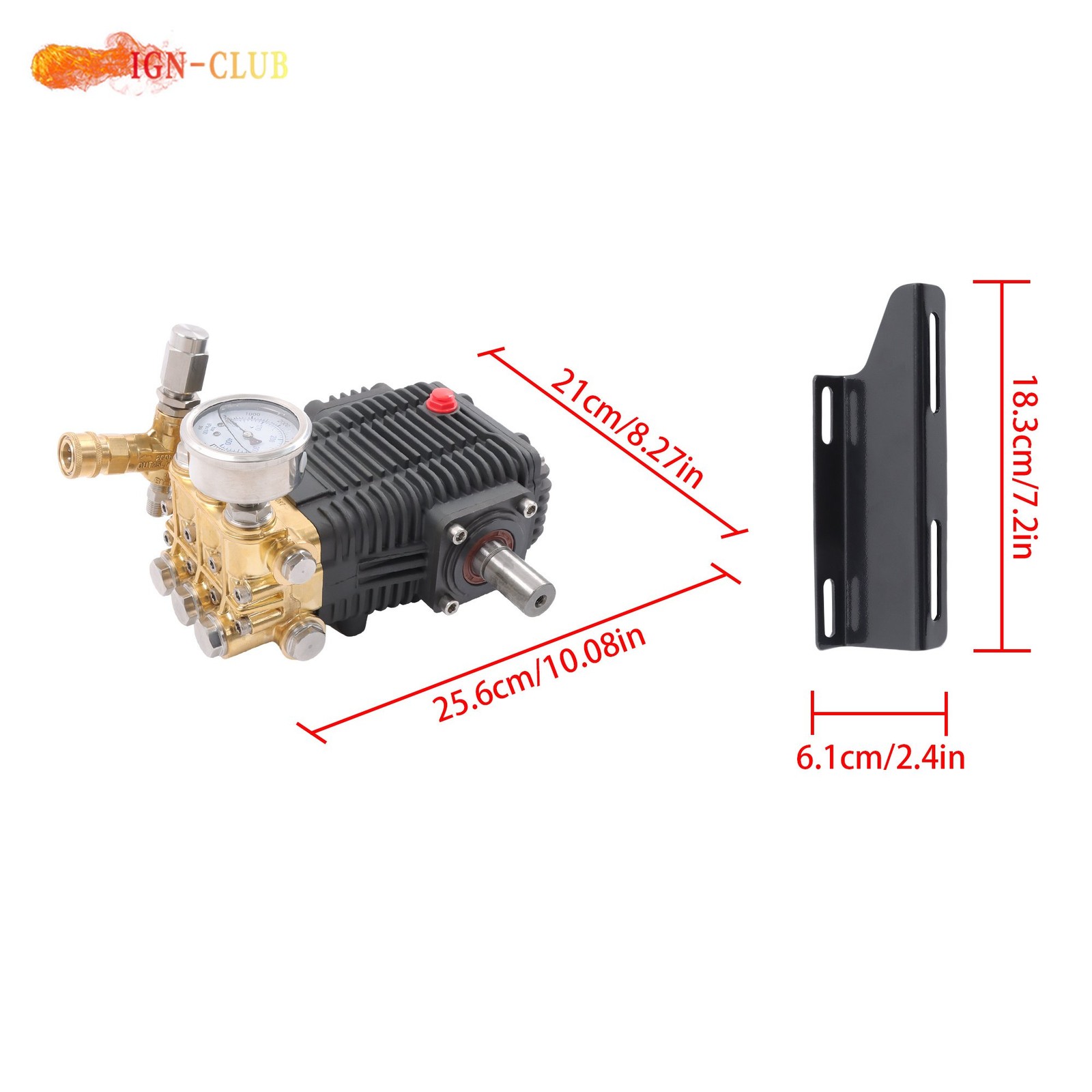 Belt Drive 5.6GPM 4.5 HP General Right Shaft 3500 PSI Pressure Washer Pump
