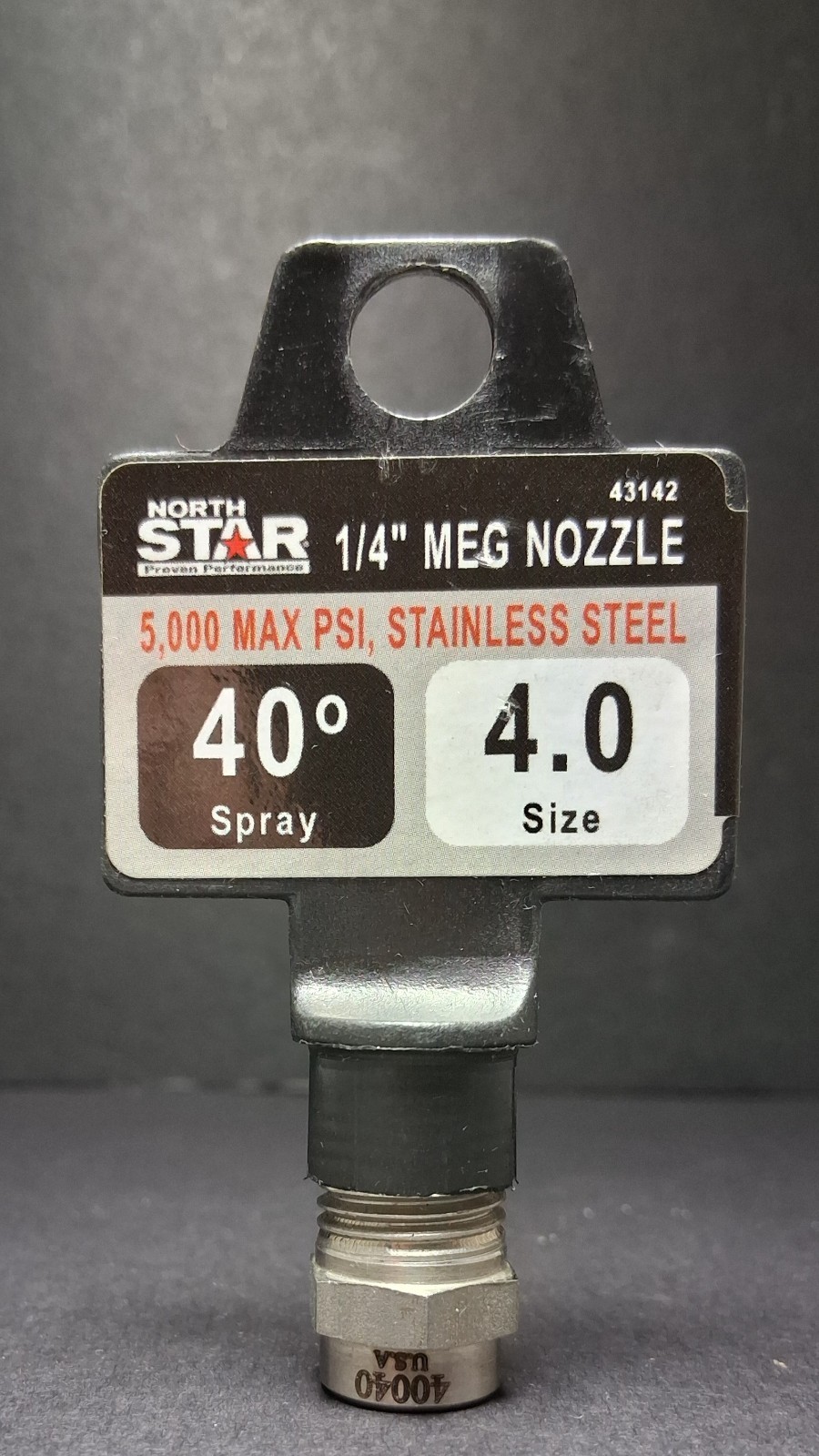 USA Meg 40040 Jetwash 40°, Size 4.0 Pressure Washer Spray Nozzle 1/4″ NPT S/S