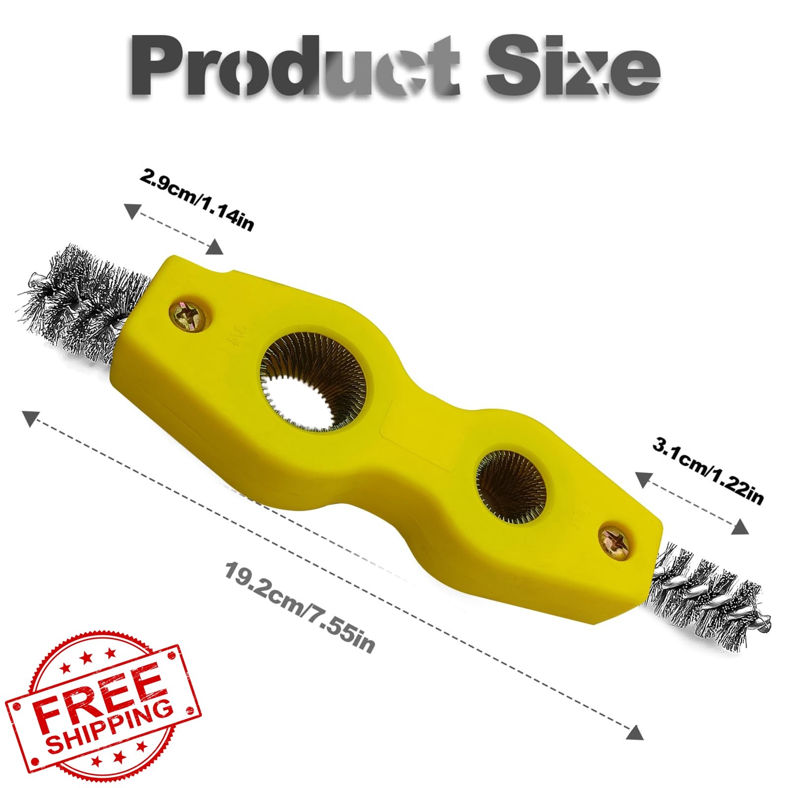 ZOKYUYS 4-in-1 Car Battery Cleaning Brush Yellow