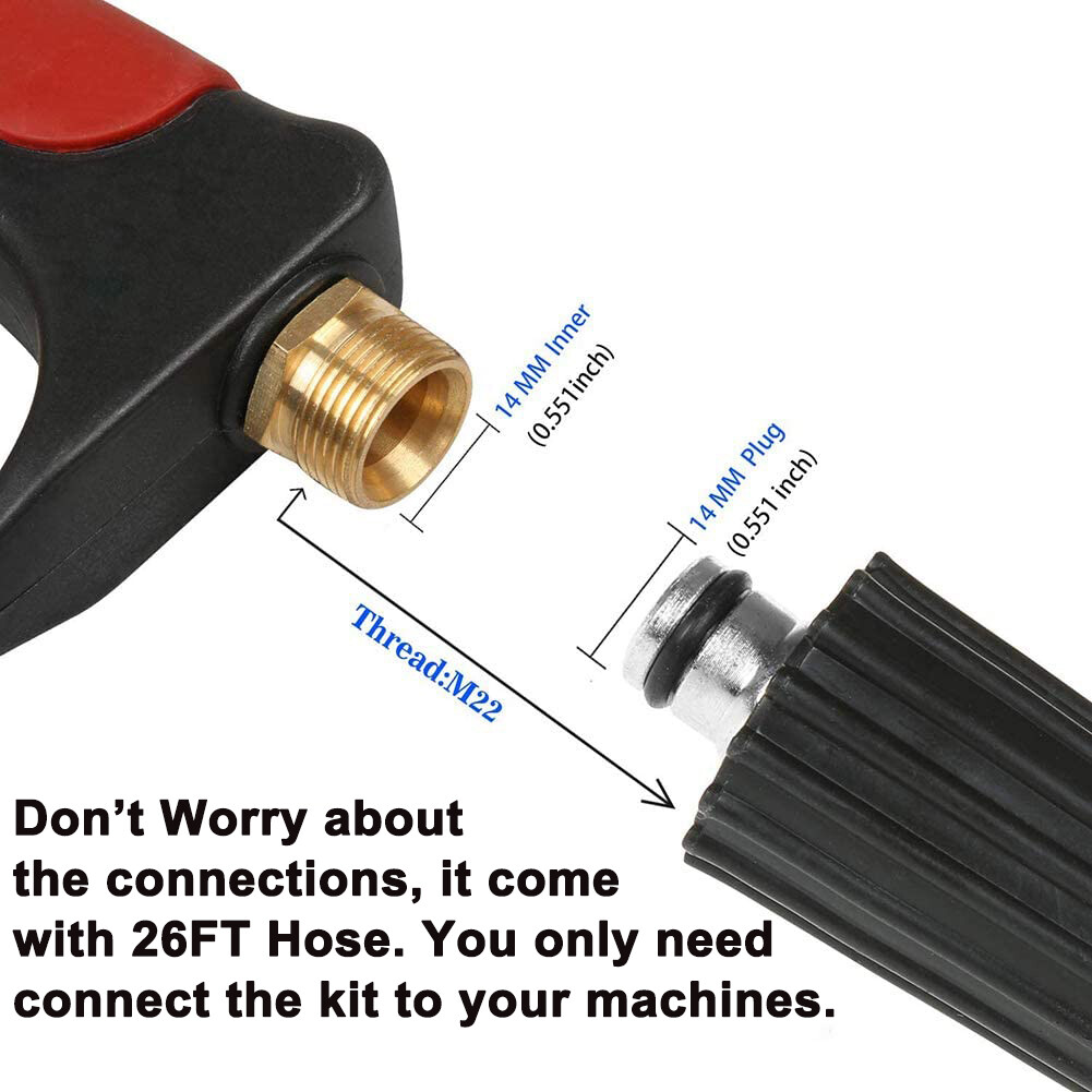 SPRAY GUN WAND LANCE & TIPS For Power Pressure Washer Water Pumps to 4000 PSI