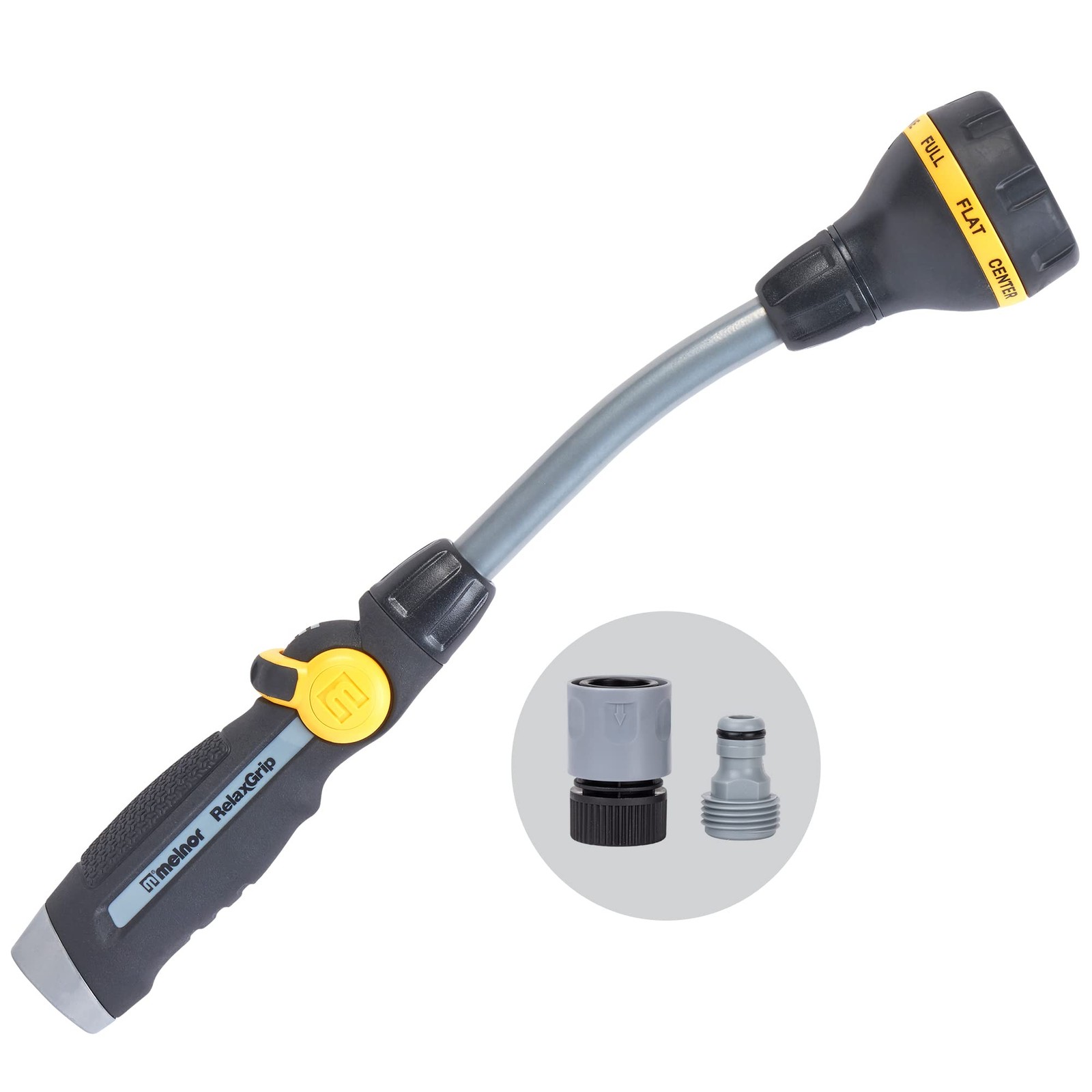 Melnor 65172AMZ Relax Grip 8 1 Count (Pack of 1), Silver, Black, and Yellow
