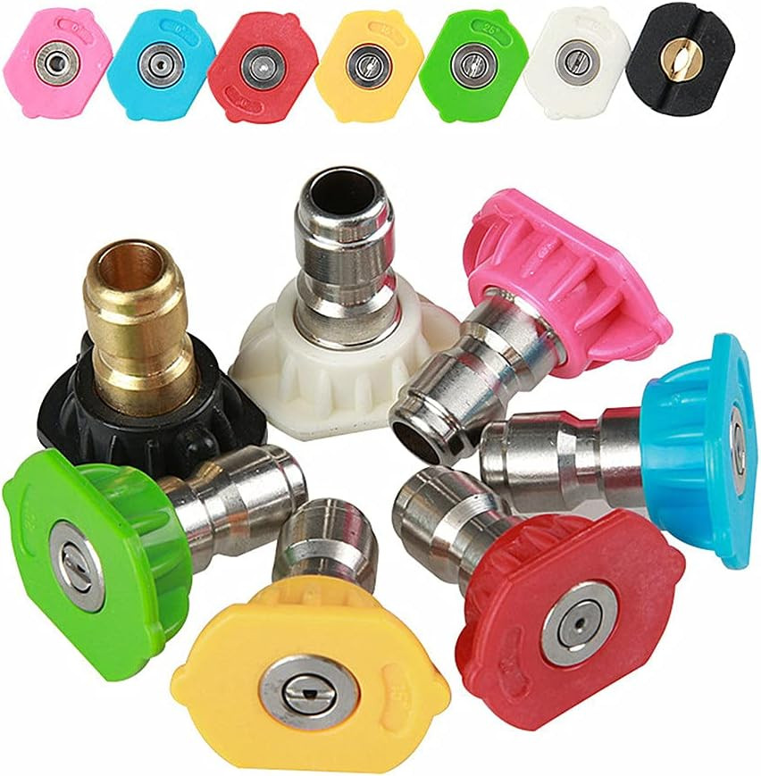 7 Pieces Pressure Washer Spray Nozzles Tips Set 1/4Inch Quick Connect – 2.5 GPM