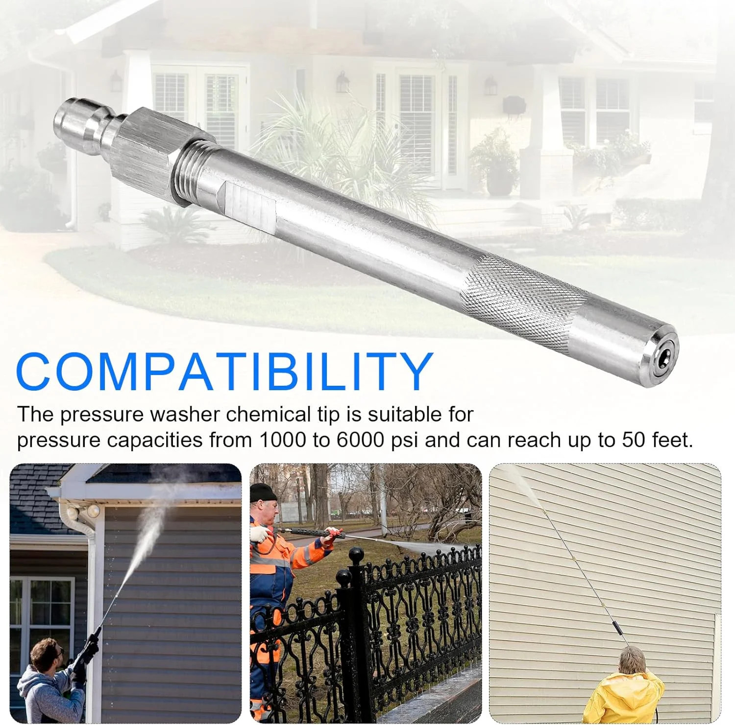 Alocs Long Range Pressure Washer Chemical Nozzle, Power Washer Shooter Tip Compa