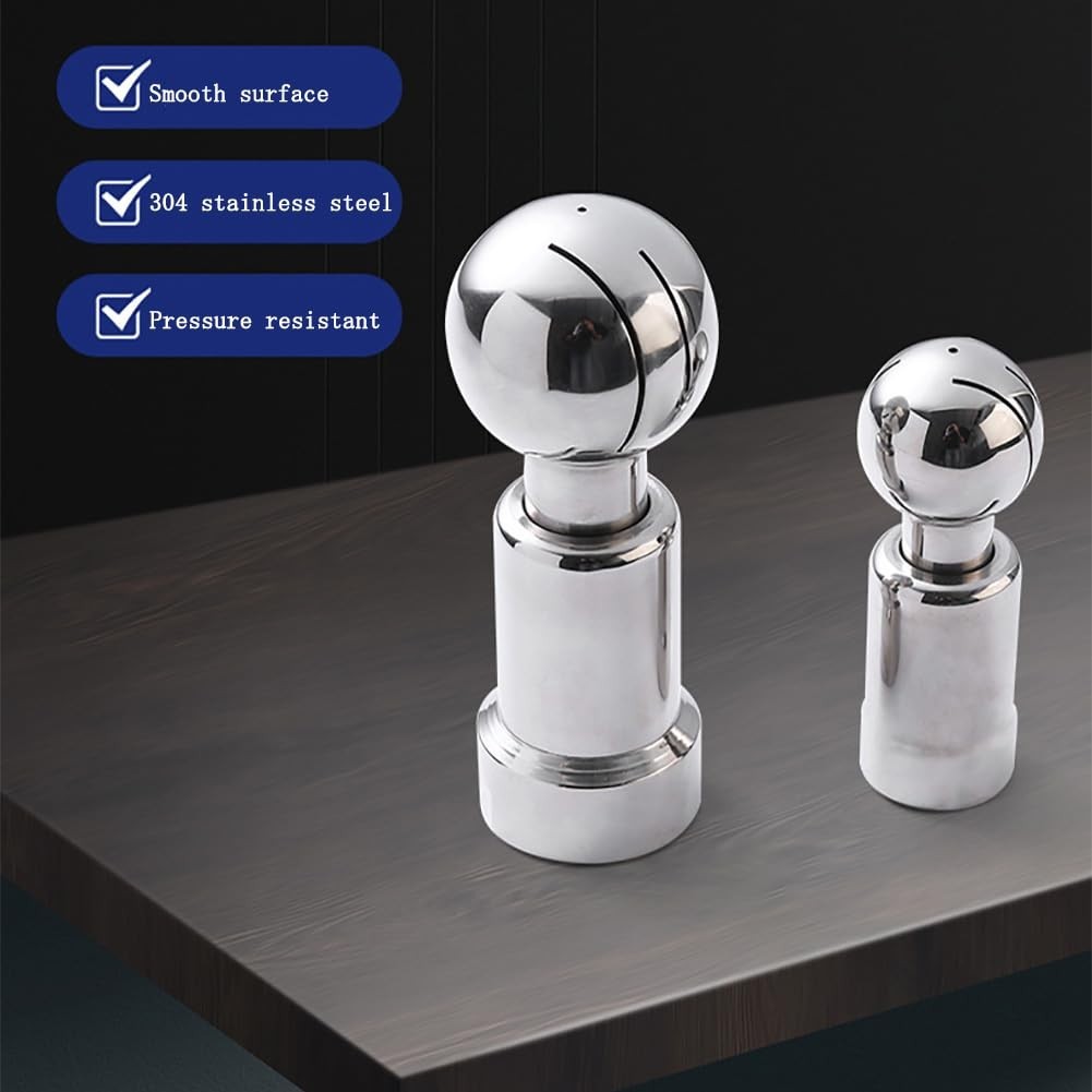 304 Stainless Steel CIP Tank Cleaning Ball, 360° Rotary Spray, NPT 1-1/2″ Thread