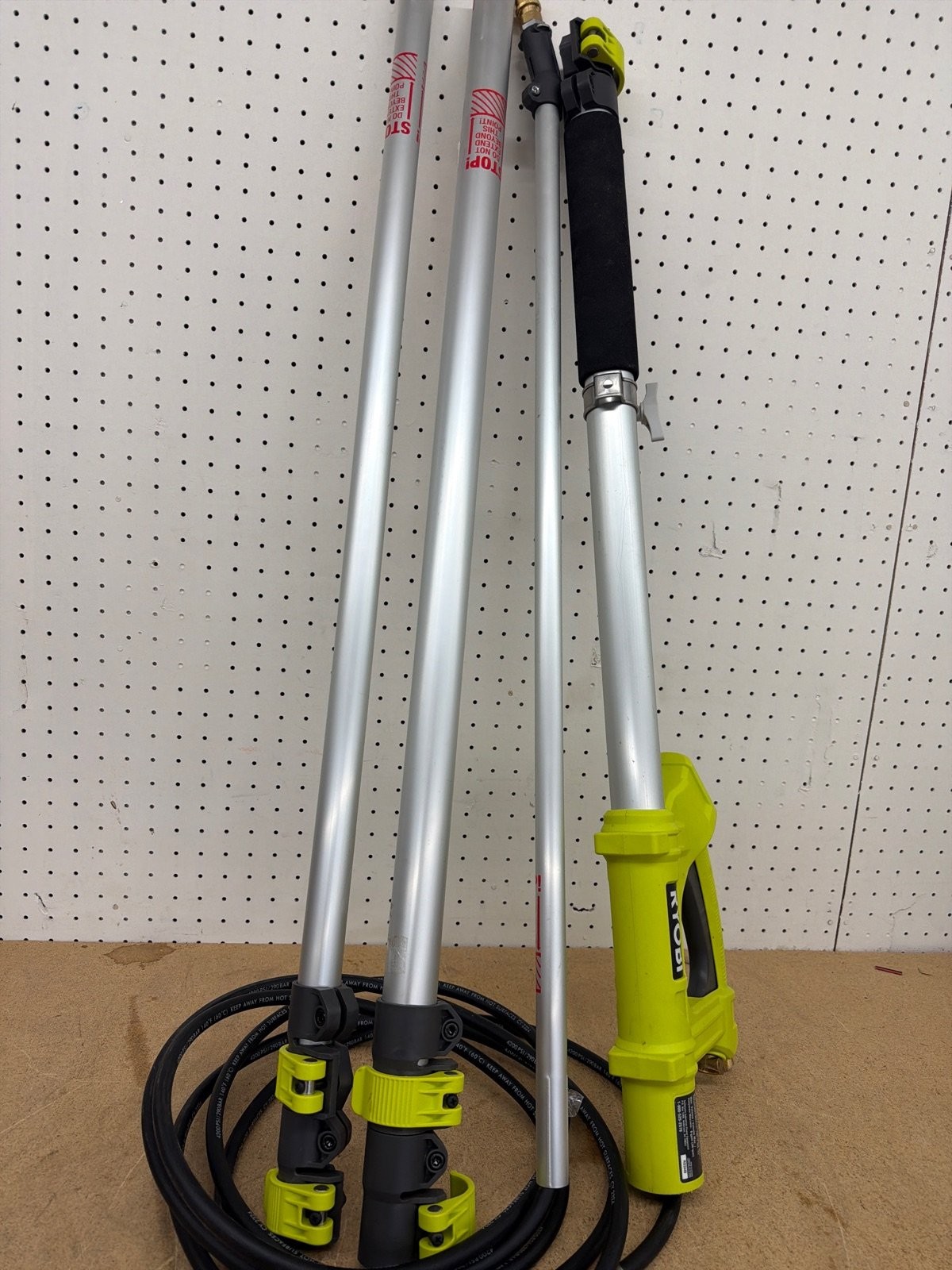 RYOBI 18 ft Telescoping Extension Pole with Brush for Pressure Washers 4200 PSI