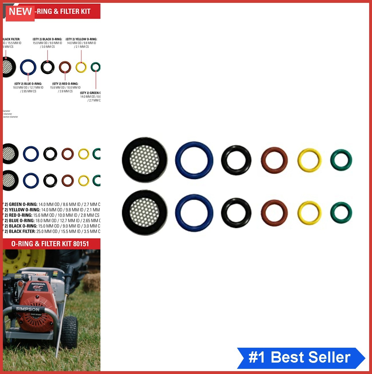 Pressure Washer O-Ring Filter Kit 12 Piece Universal Replacement Cold Water