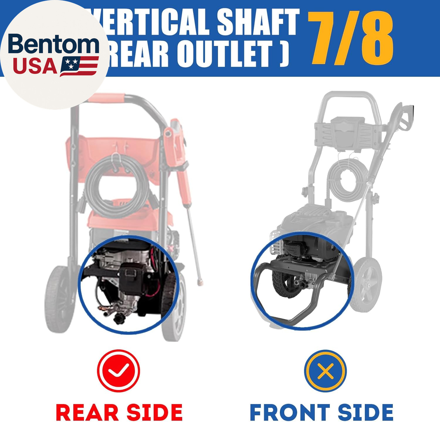 7/8″ Shaft Vertical Pressure Washer Pump – Rear Inlet/Outlet Max 3400 PSI @ 2.5