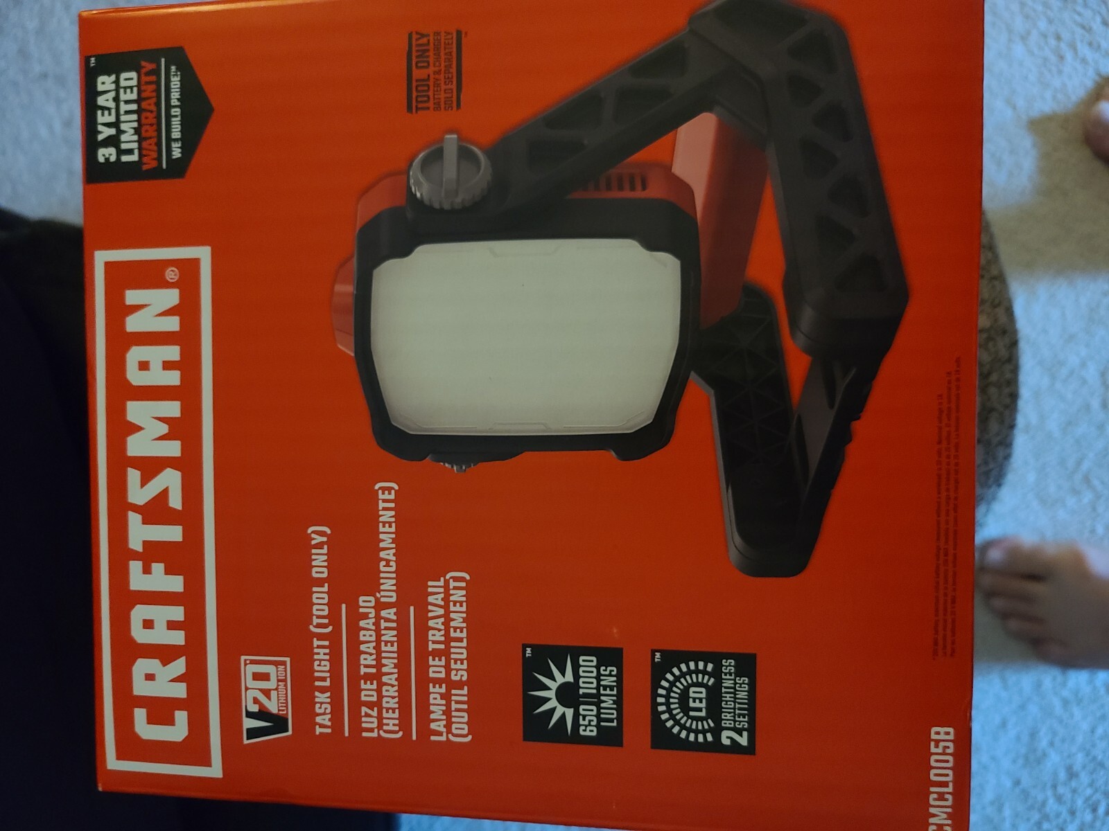 Craftsman V20 Battery Powered Pressure Washer – 350 PSI- SEALED *ALSO TASK LIGHT