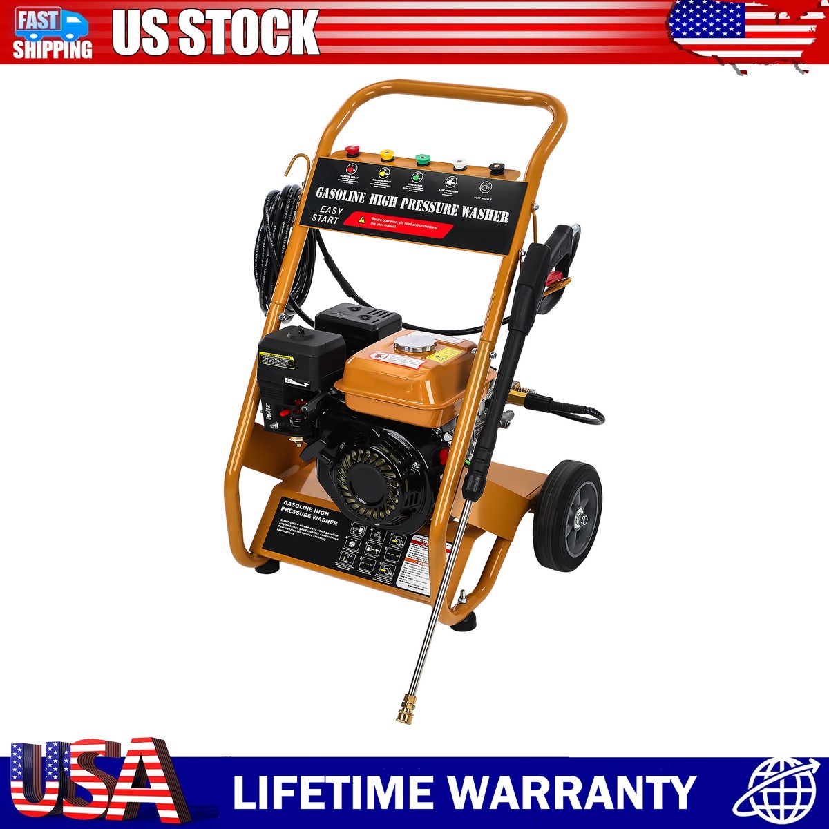 Gas Powered Pressure Washer 3950psi 2.6gpm Aluminum Body with 26ft Hose Kit
