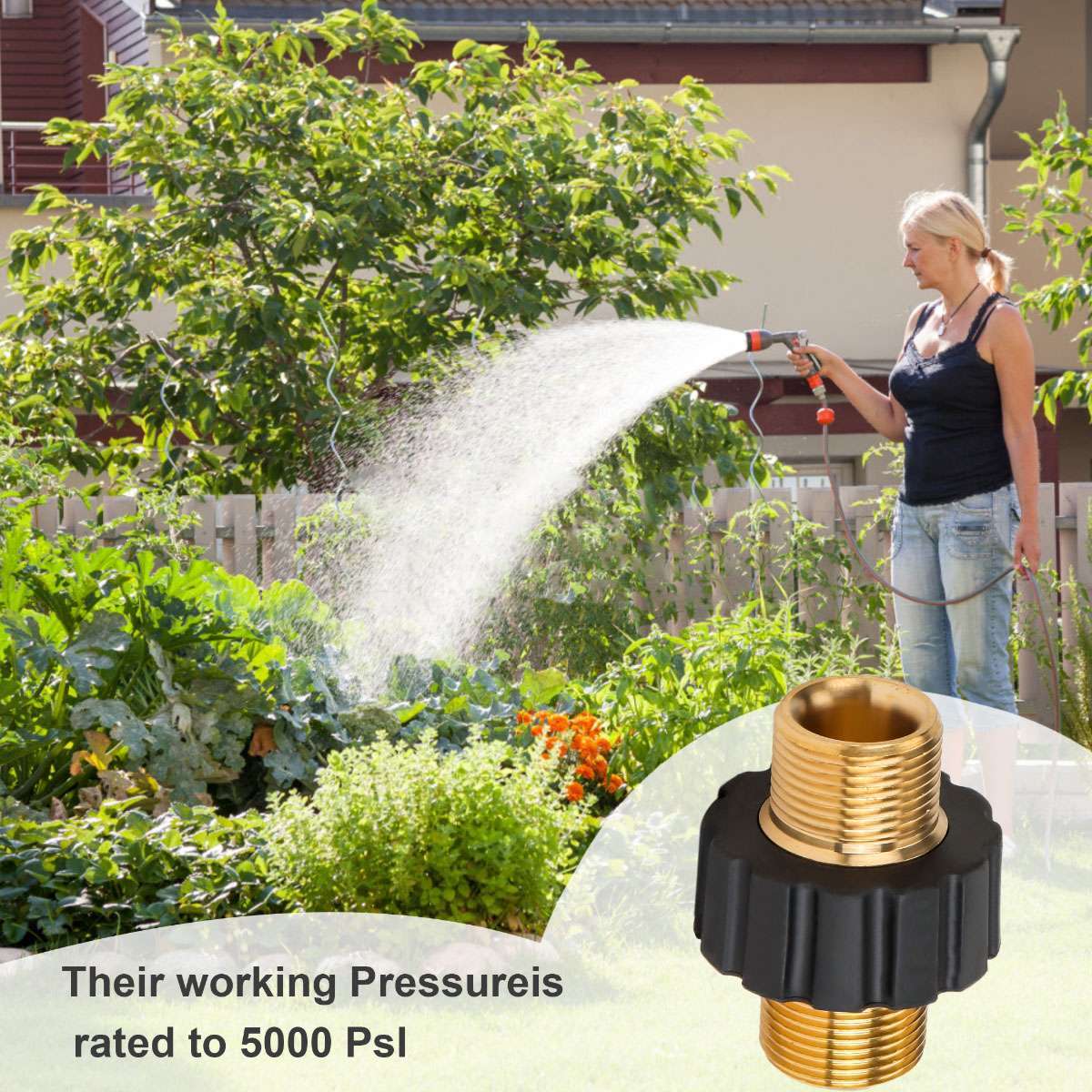 Brass Pressure Washer Connector Quick Connect Fitting M22-14mm Hose Adapter