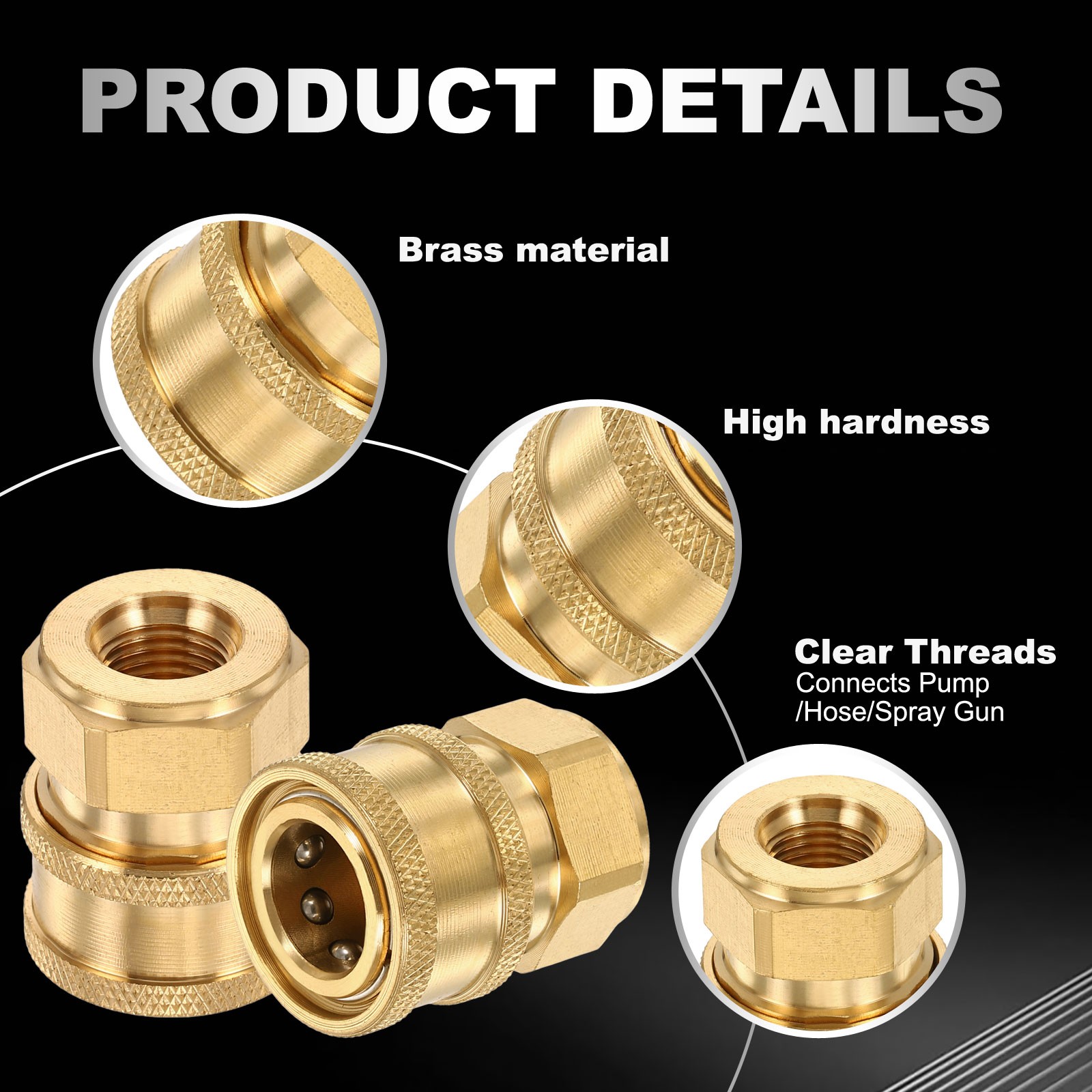 2 Pcs 3/8″ Female to G1/4″ Female Pressure Washer Adapter QUICK CONNECT Fittings