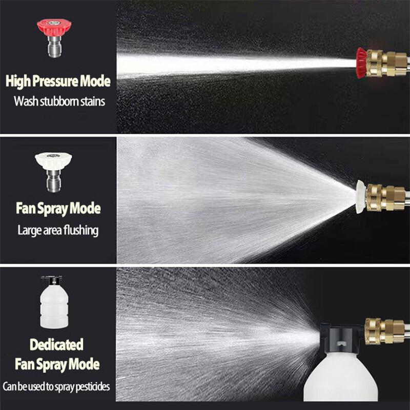 300W 60Bar 30000mAh Wireless High Pressure Car Washer Gun Foam Generator Cleaner