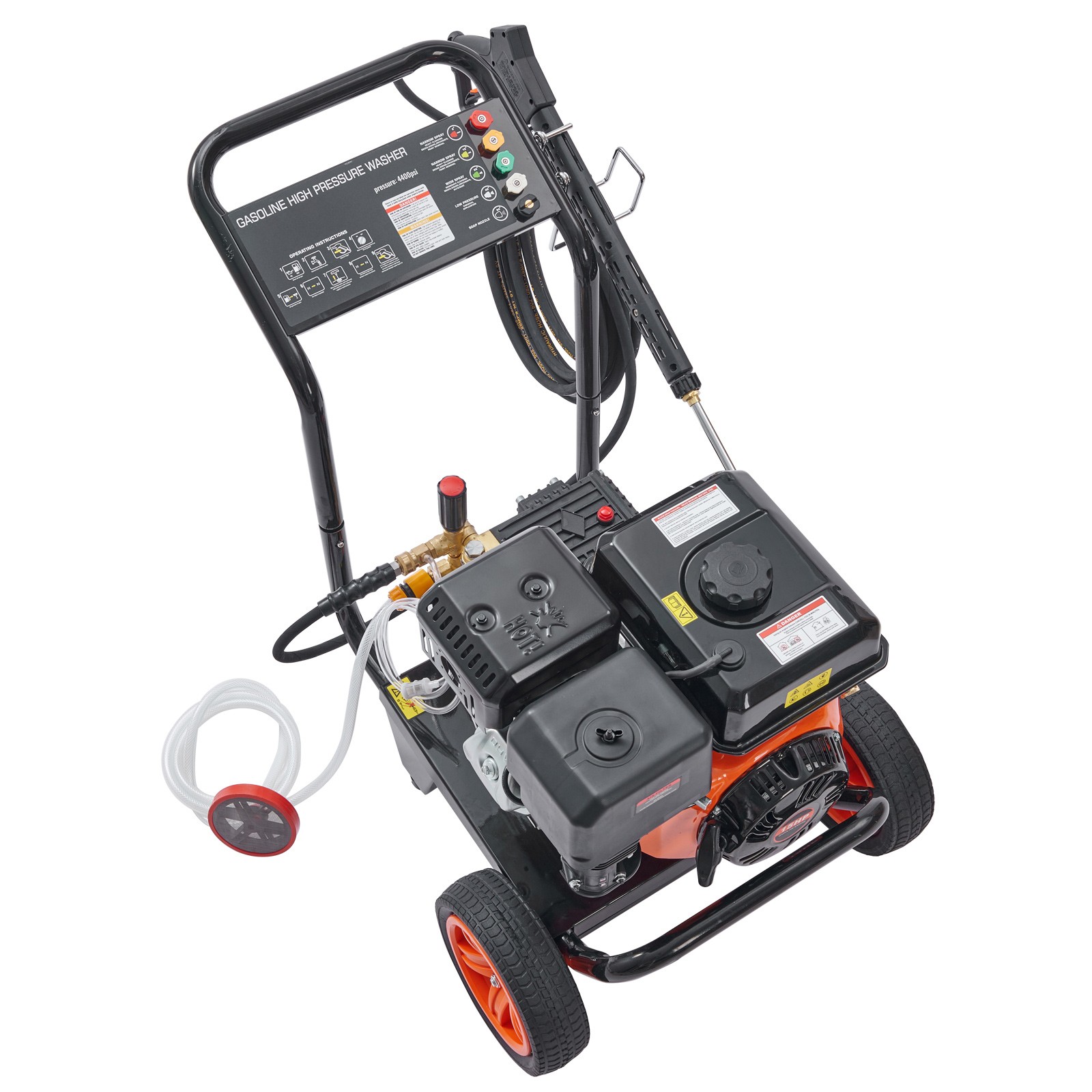 VEVOR 4400 PSI 4.0 GPM Cold Water Gas Powered Pressure Washer 390cc 5 Nozzles