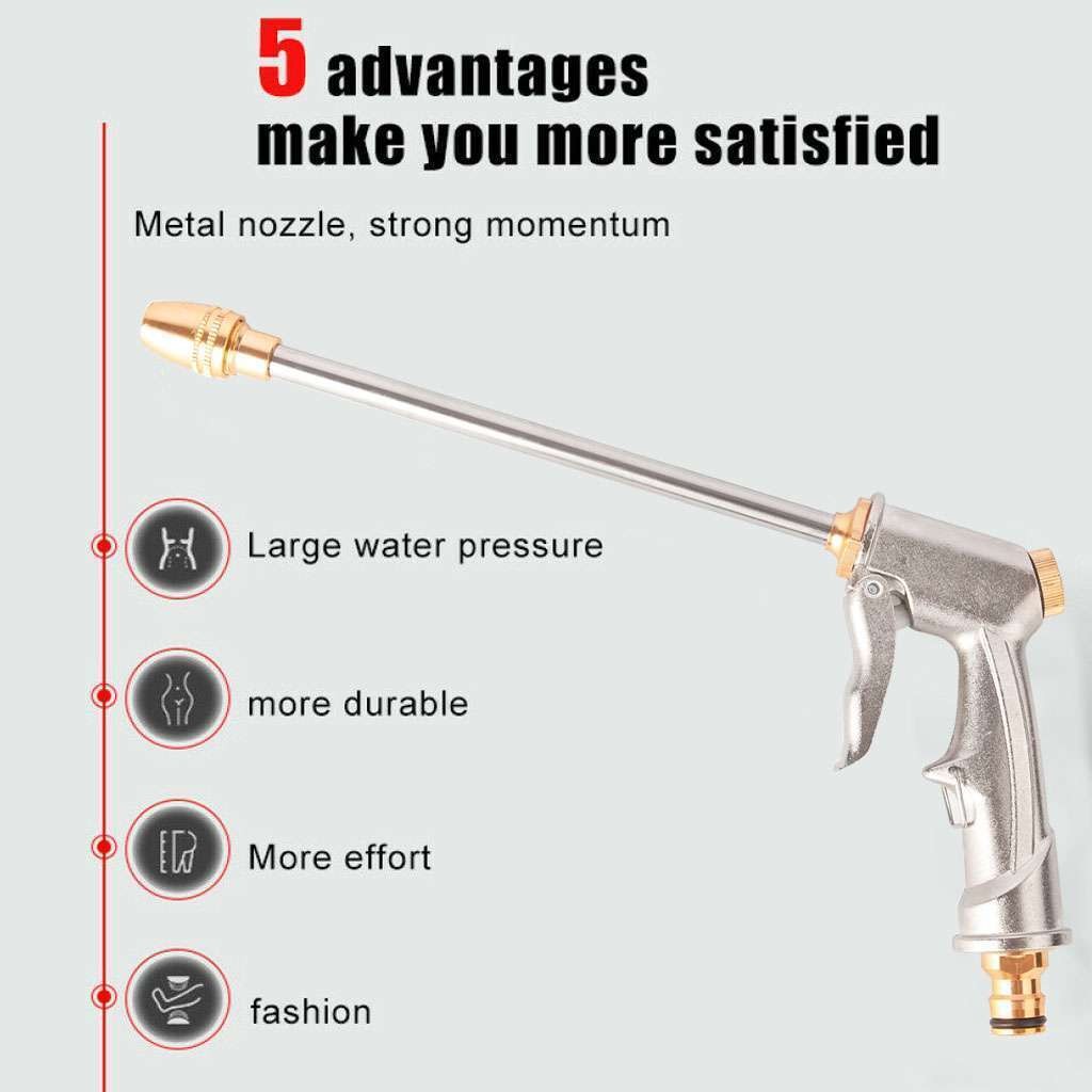 High-Pressure Washer Wall Water Spray Gun Nozzle Wand Attachment Clean Hose Gun