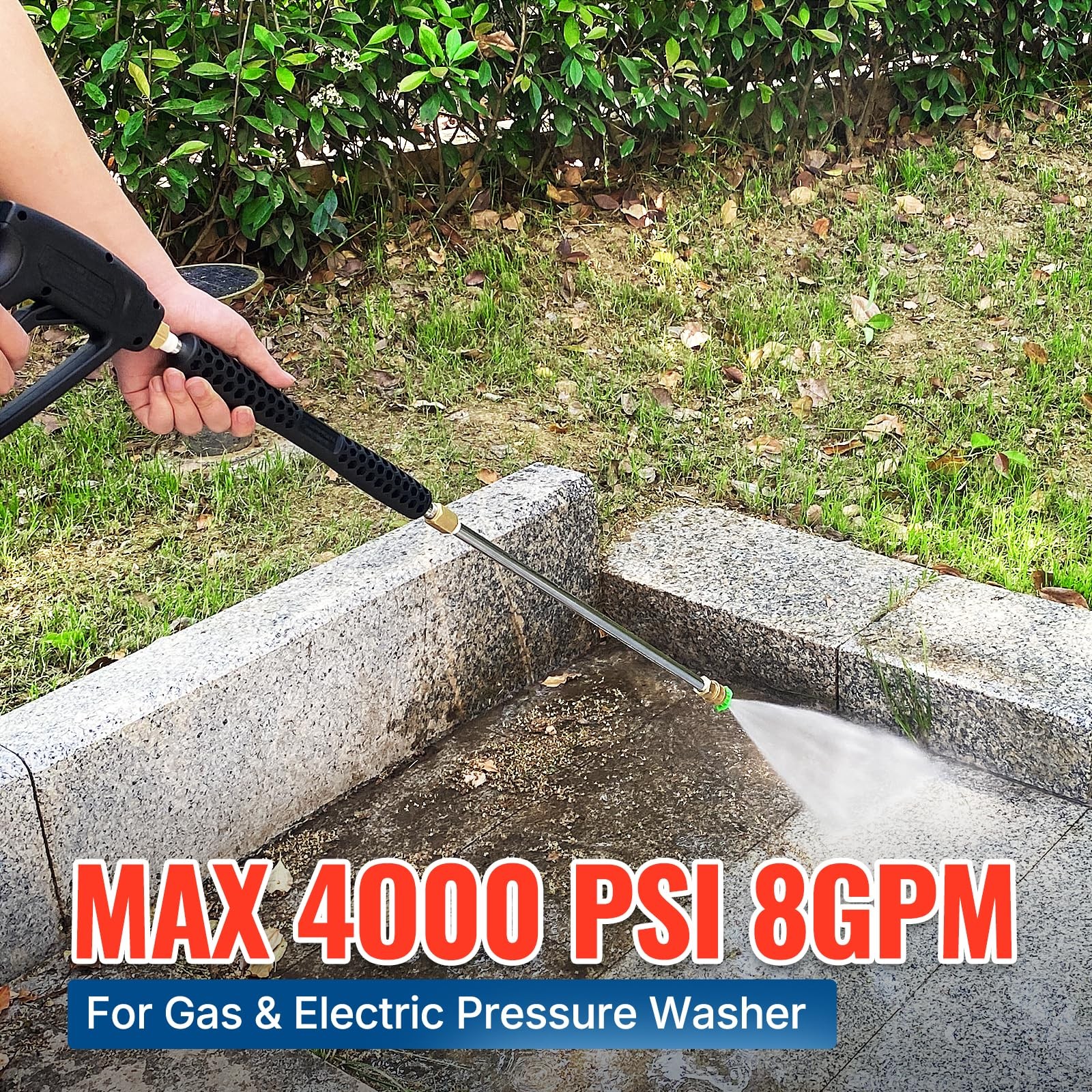 Pressure Washer Gun and Wand with 5 Spray Nozzles, M22-14mm & M22-15mm Fittin…
