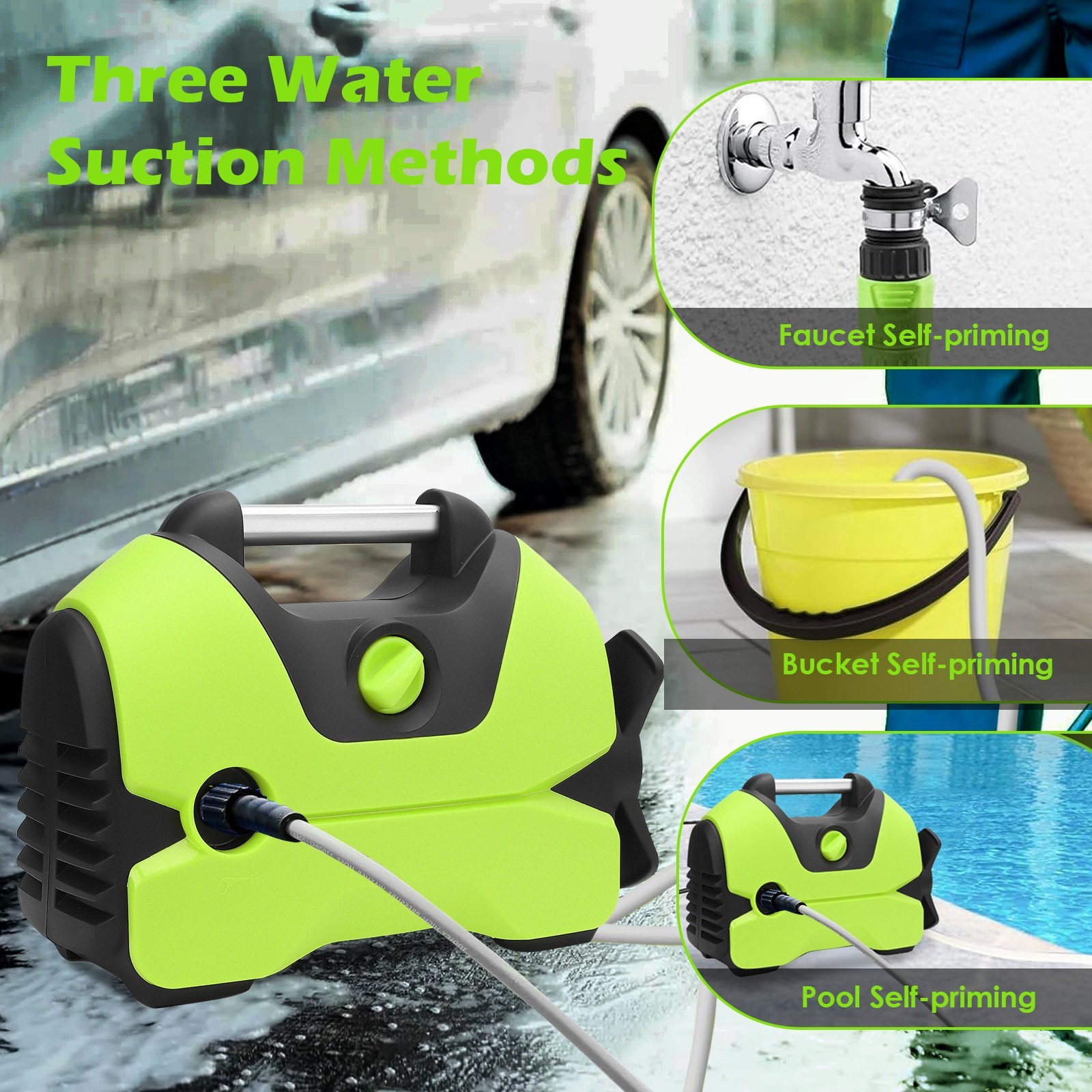 Electric Pressure Washer 2200PSI 1.4 GPM High Power Washers with 33Ft Hose