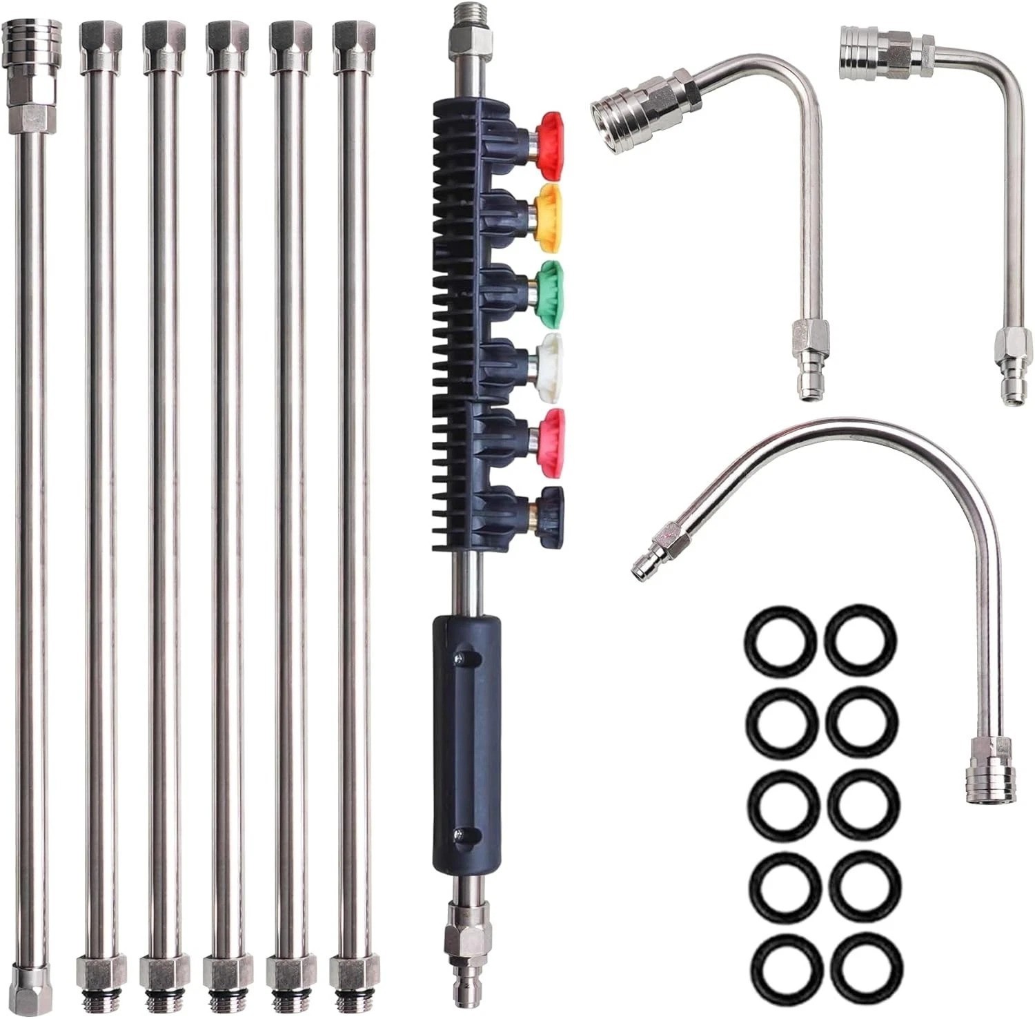 Versatile Power Washer Lance Set with 6 Nozzle Tips & Gutter Cleaner – 4000 PSI