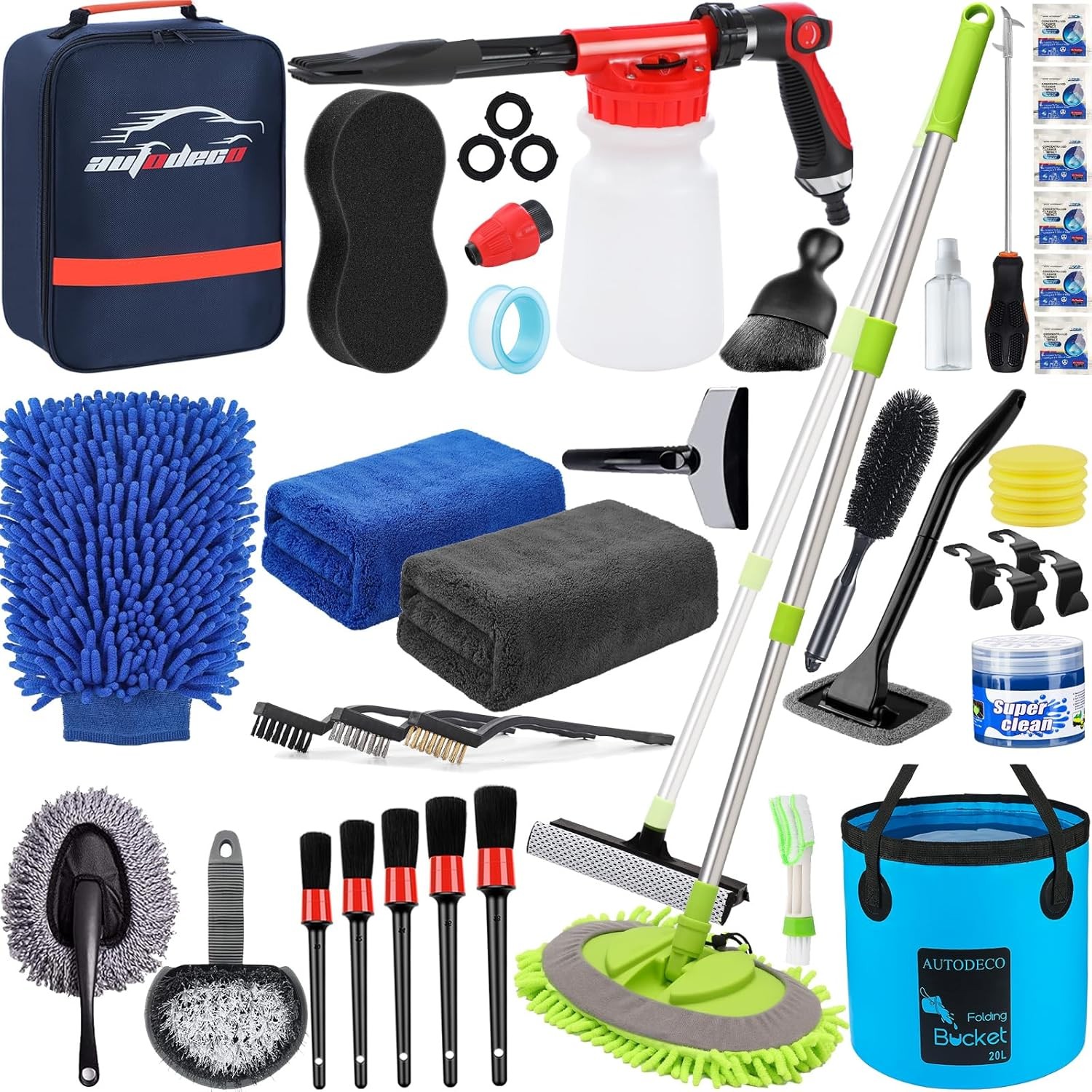 Car Wash Detailing Kit Cleaning Set with Foam Gun Sprayer