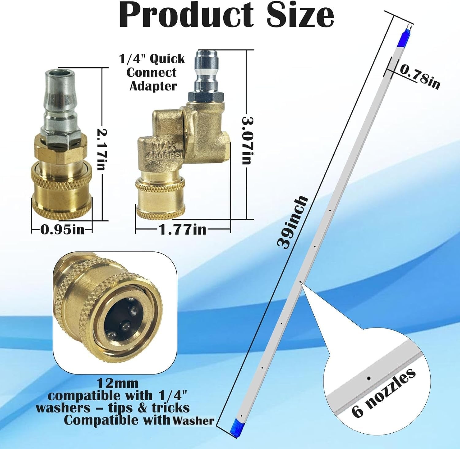 Radiator Cleaning Wand – Pressure Washer Tool for Cars, Trucks & Rvs, Dual-Use W
