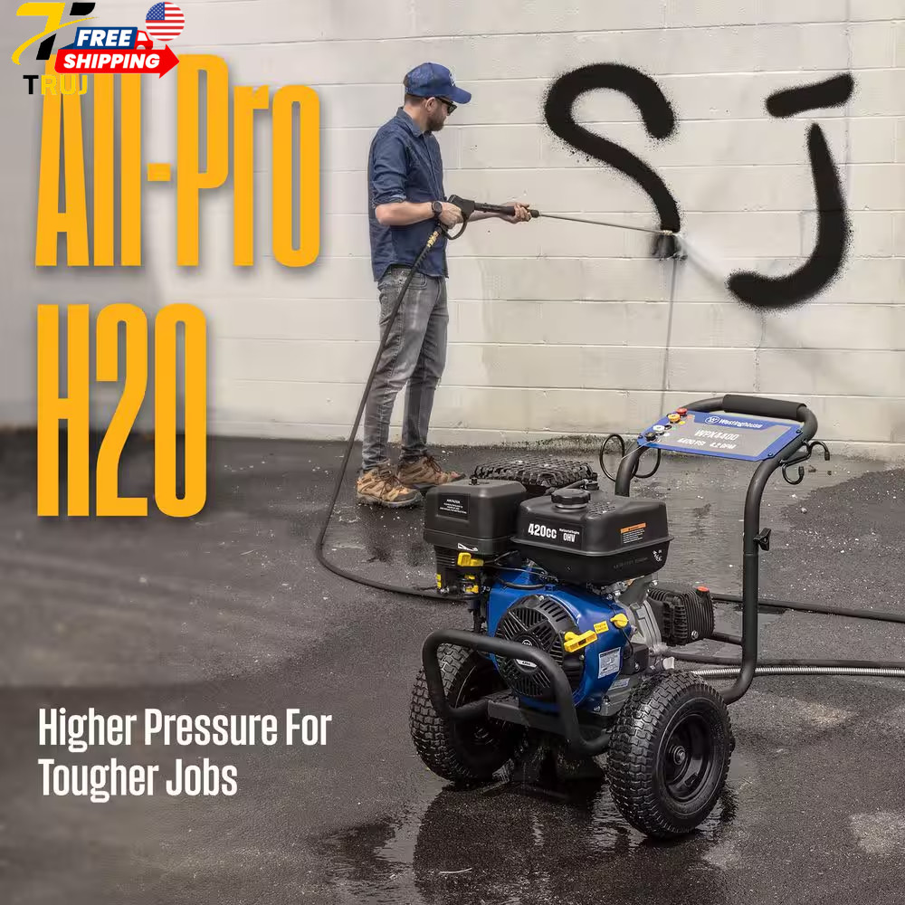 WPX 4400 psi 4.2 GPM 420 CC Cold Water Gas Powered Triplex Pump Pressure Washer