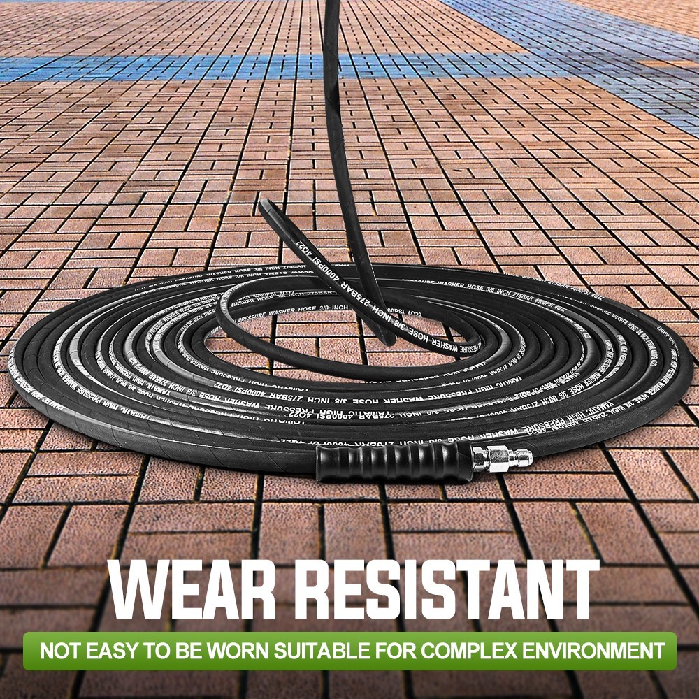 YAMATIC 4000 psi Pressure Washer Hose 3/8″ Flexible Stainless Steel Swivel