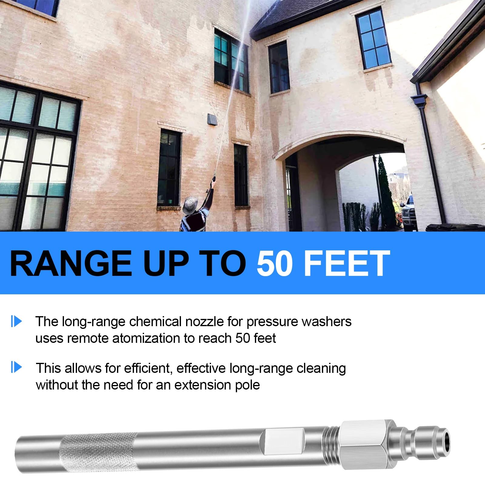 Long Range Pressure Washer Nozzle Tip with Ladder Saver for 1000 to 6000 Psi …