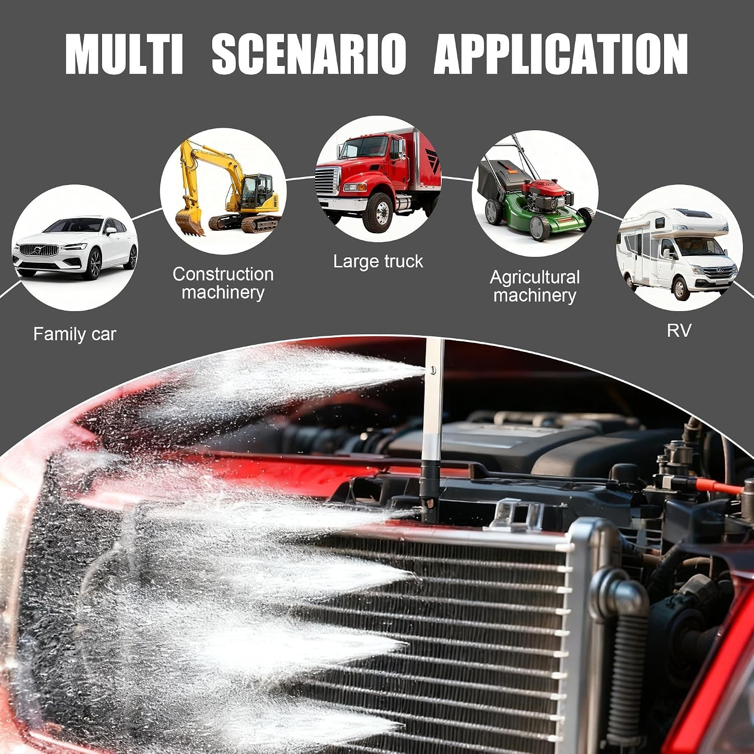 Upgraded 47″&24″ Radiator Cleaning Wand 2 Pieces Set, 4500 PSI Stainless Steel H