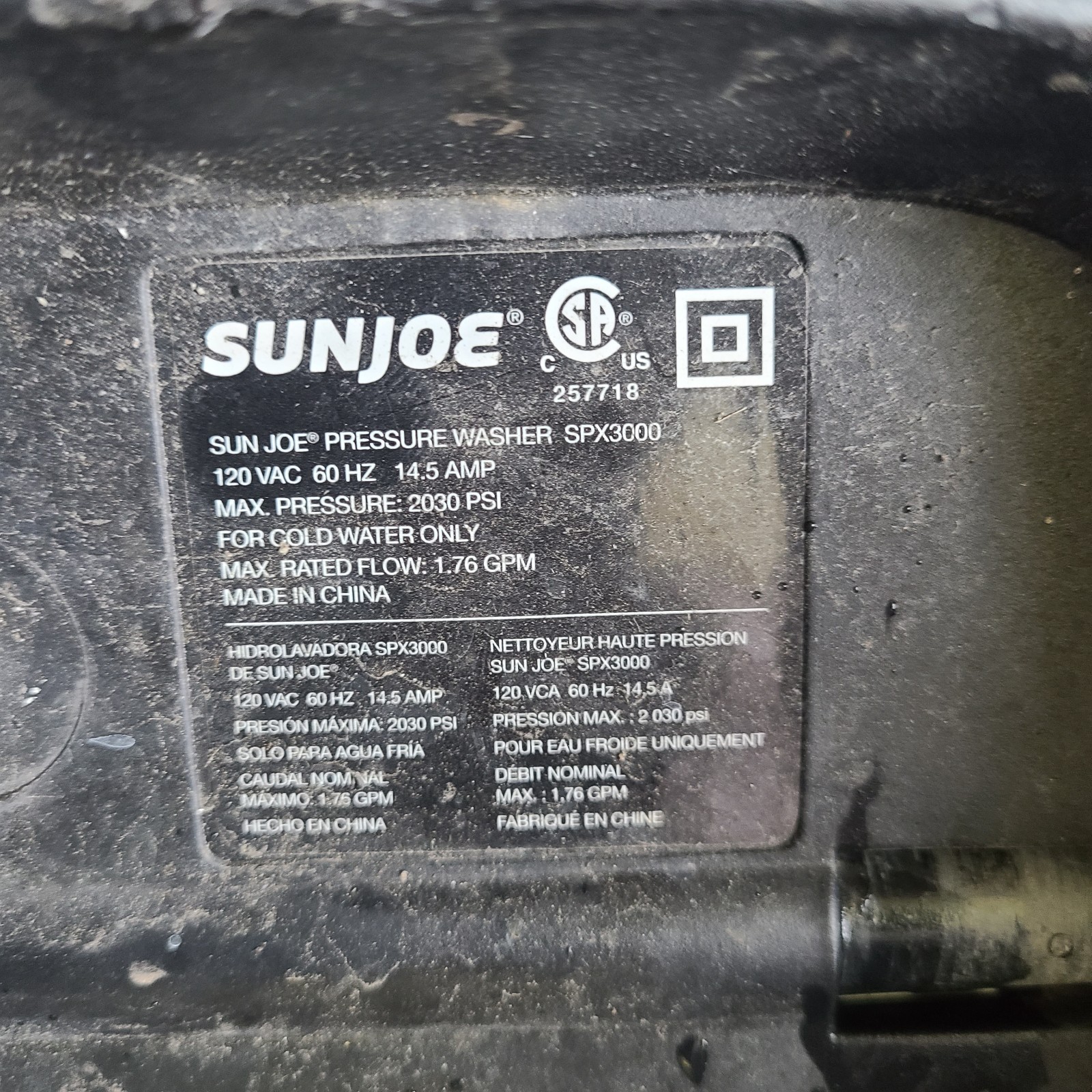 OEM Sun Joe High Pressure Washer Hose SPX3000 2900 PSI Used M22 15mm