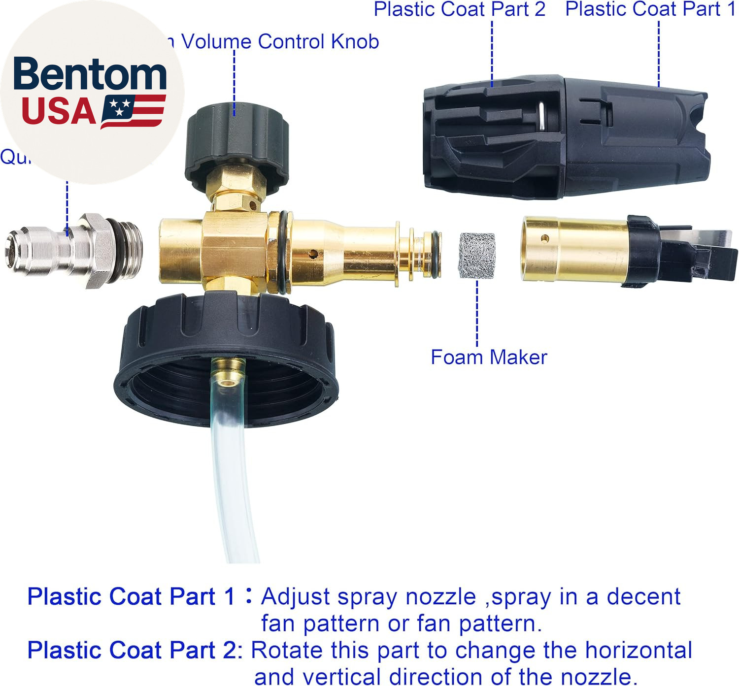 Foam Cannon, 1/4 Inch Quick Connect, Power Washer Foam Cannon with 5 Pressure Wa