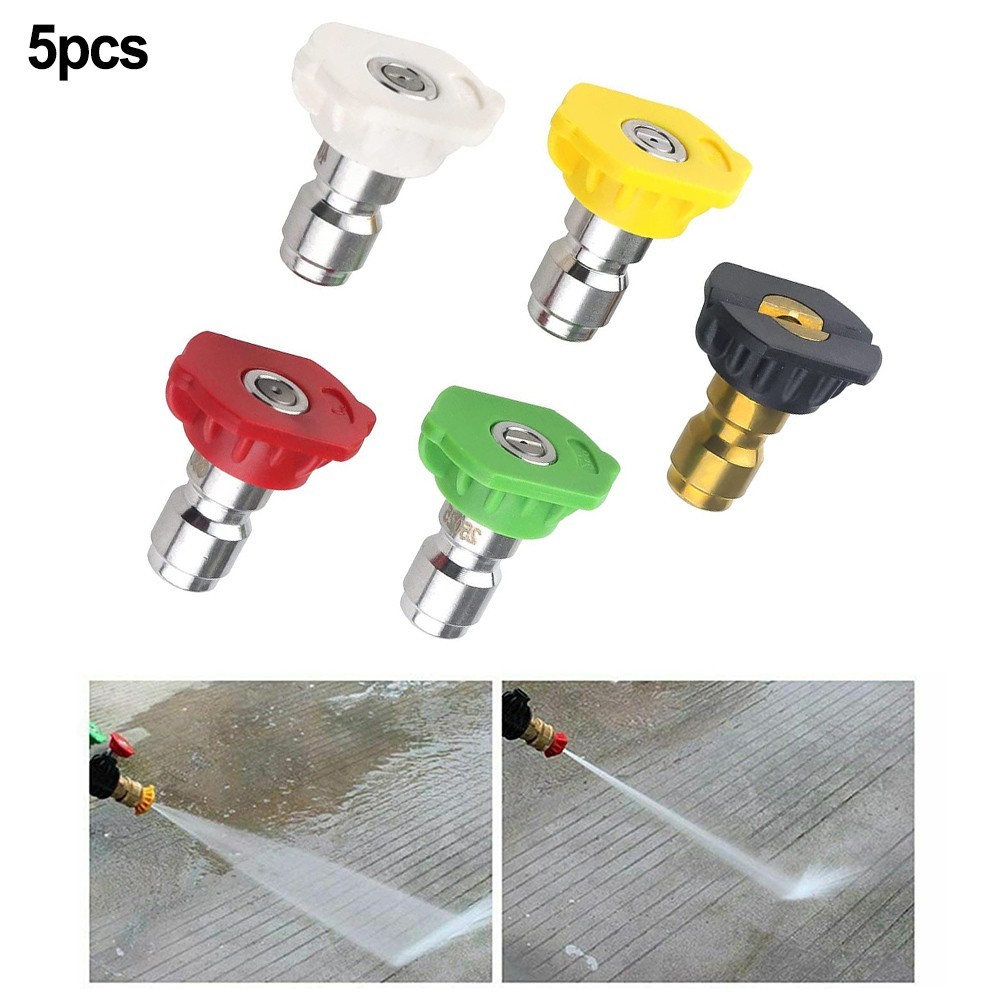 Pressure Washer Spray Nozzle Tips 0 15 25 40 Degree 1/4” Male Thread