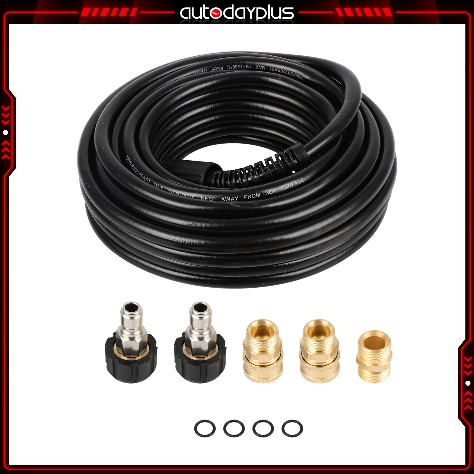 50FT 3200PSI Replacement High Power Pressure Washer Hose 3/8 Inch M22-14mm