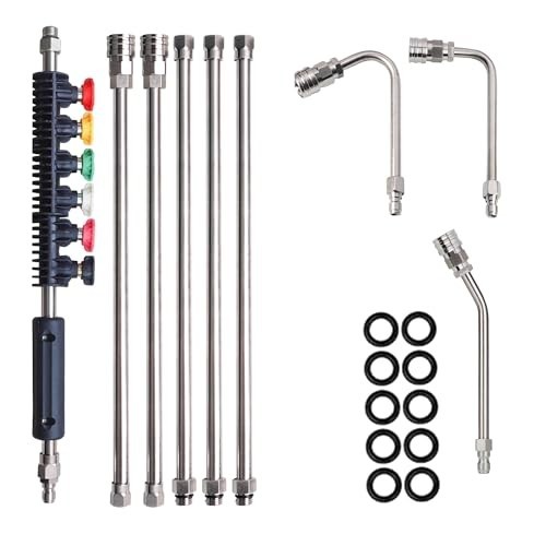 9 Pack Pressure Washer Extension Wand with 6 Nozzle Tips & Curved Rod, 4000 PSI
