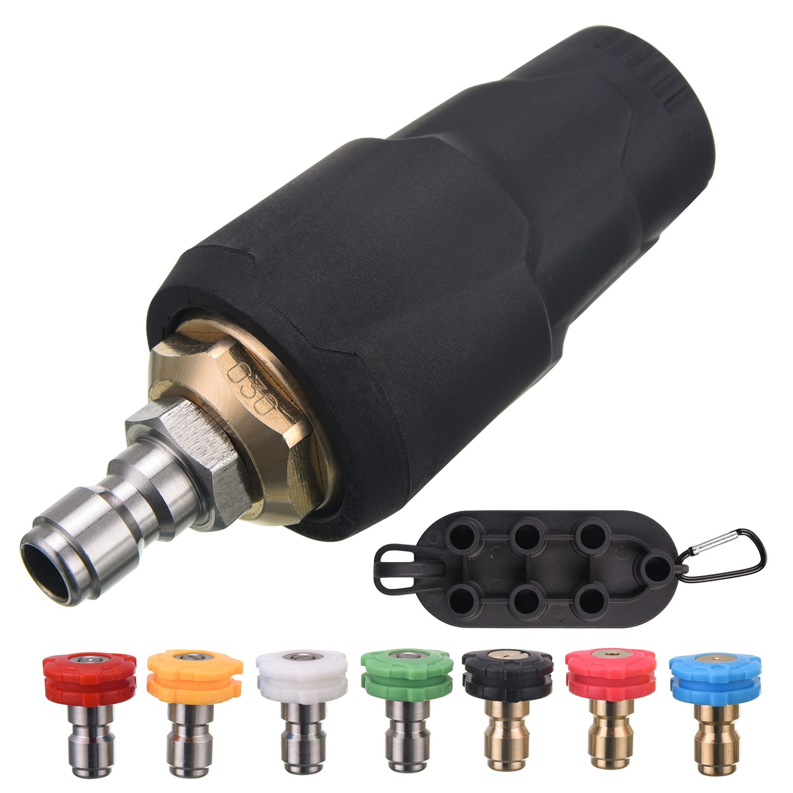 Pressure Washer Nozzle Tips Full Set, 3600 PSI Rotating Turbo Nozzle, 7 Spray…