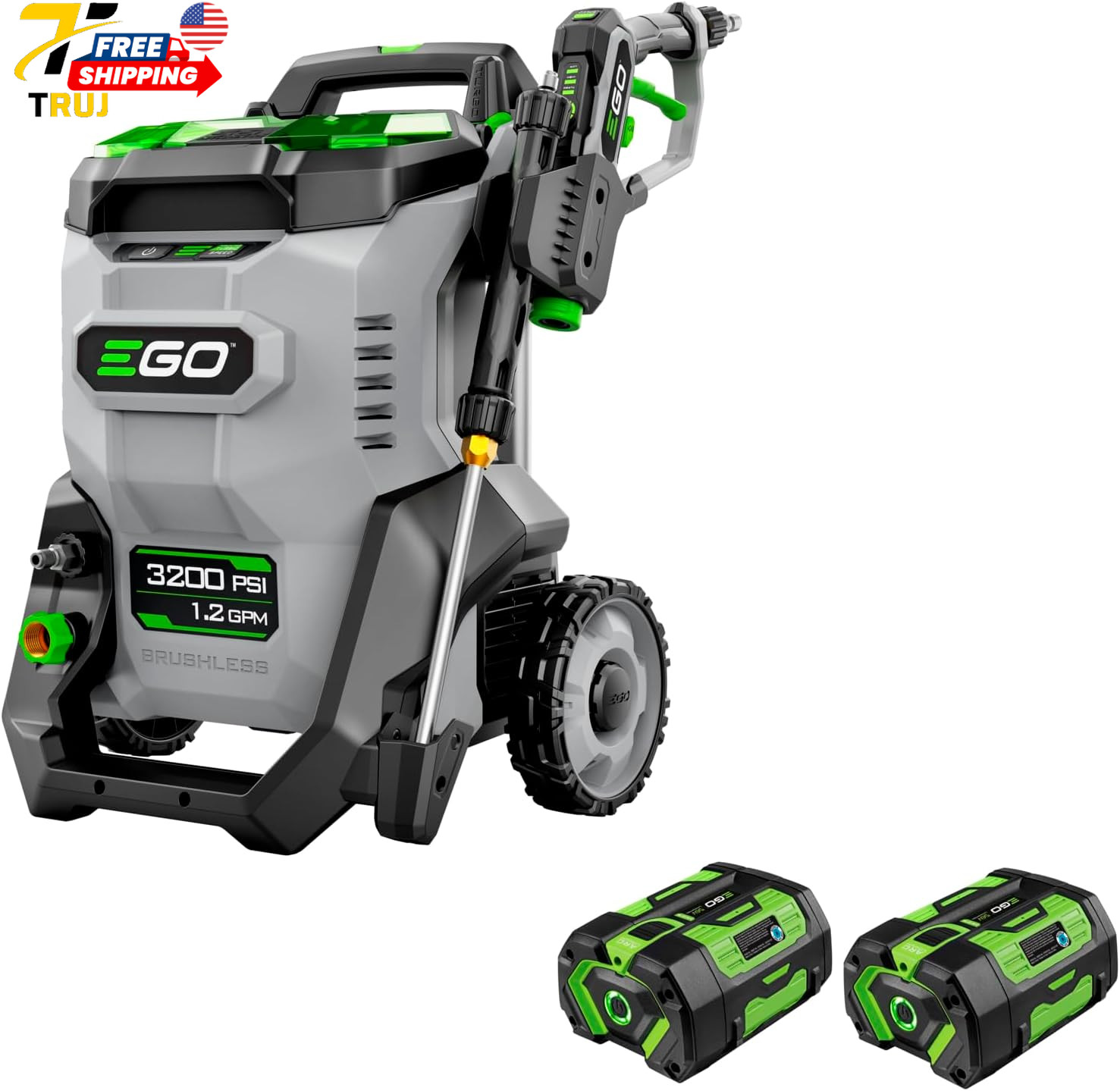 Electric Pressure Washer Includes (2) 56V 6.0Ah Batteries and Charger 3200 PSI