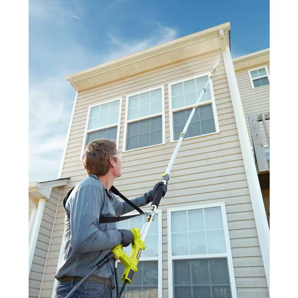 18 Ft. Telescoping Extension Pole with Brush for Most Gas Electric and Cordless