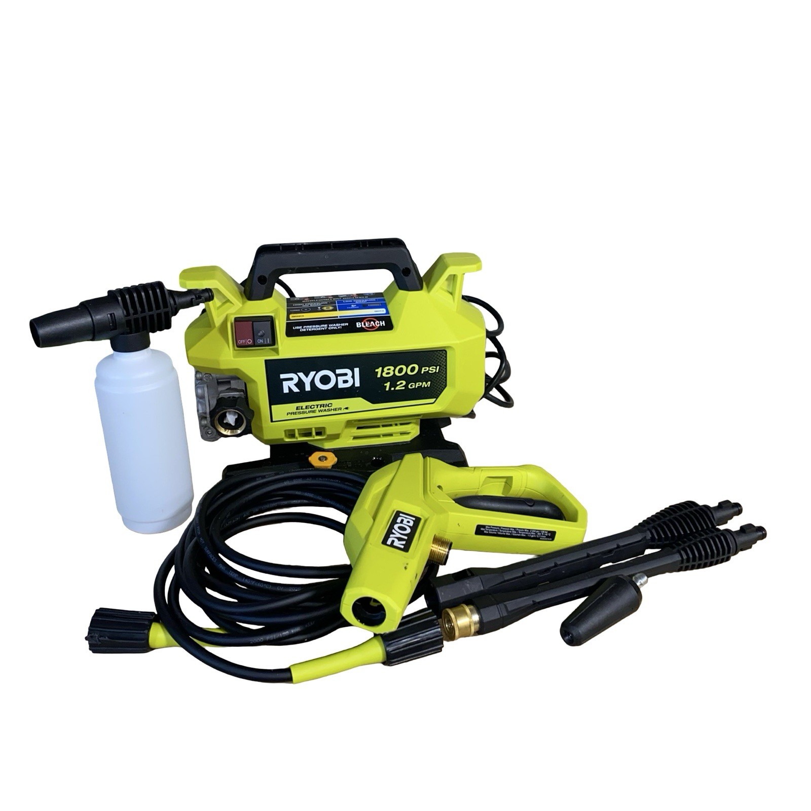RYOBI 1800 PSI 1.2 GPM Cold Water Electric Pressure Washer RY141803 USED