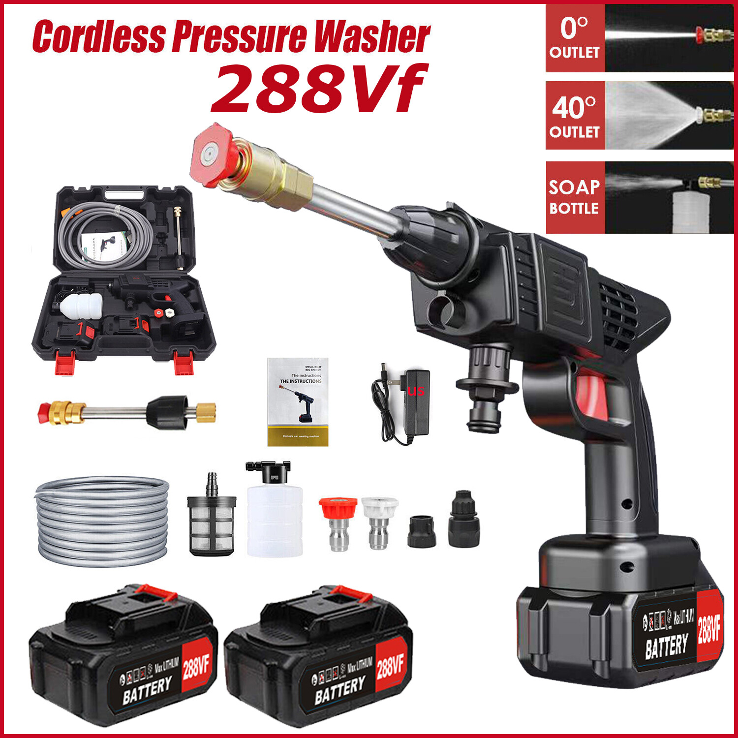 Electric High Pressure Water Spray Car Gun Portable Cordless Washer Cleaner Yard