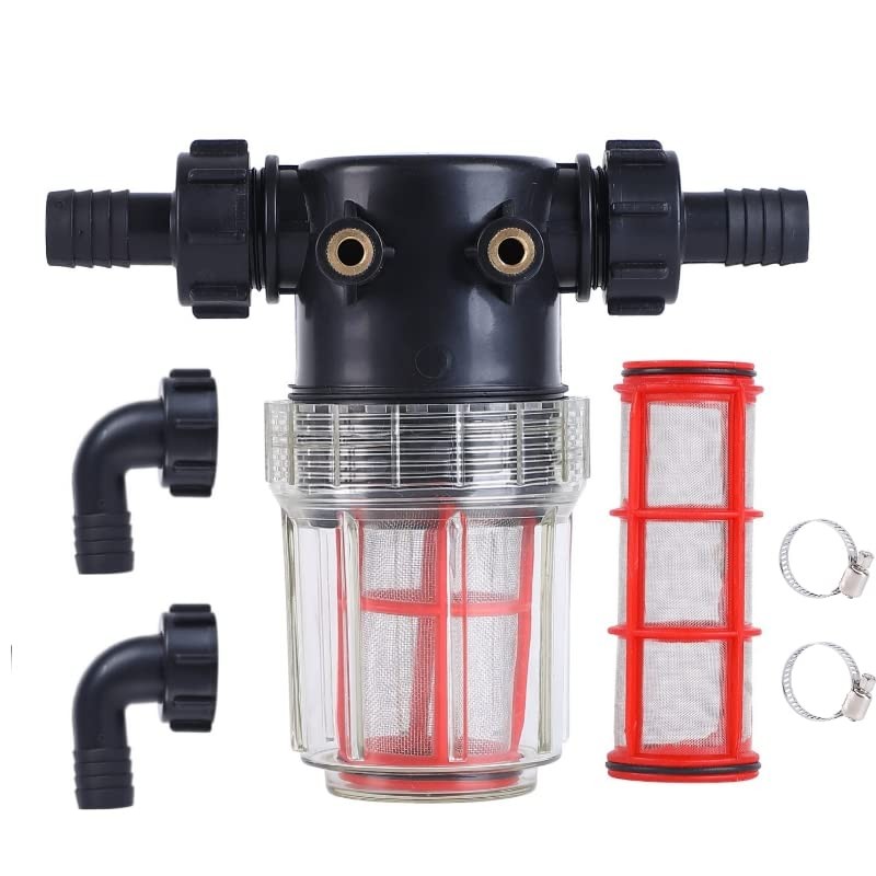 3/4″ 1/2″ Hose Barb Filter with 40 100 Mesh Screens for Pressure Washer