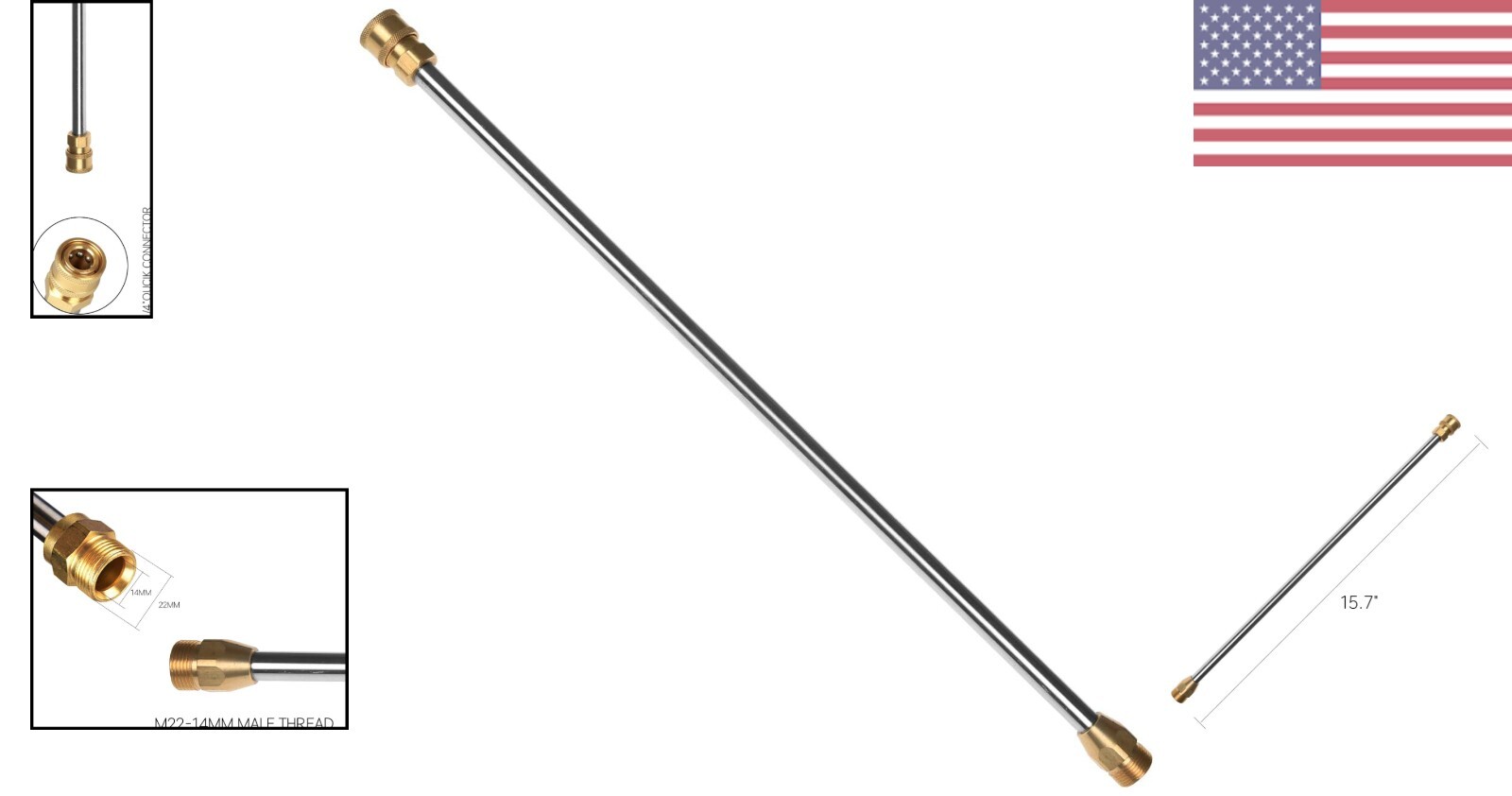 Reliable 16″ Stainless Steel Wand with 3-Year Warranty – Easy Attachment