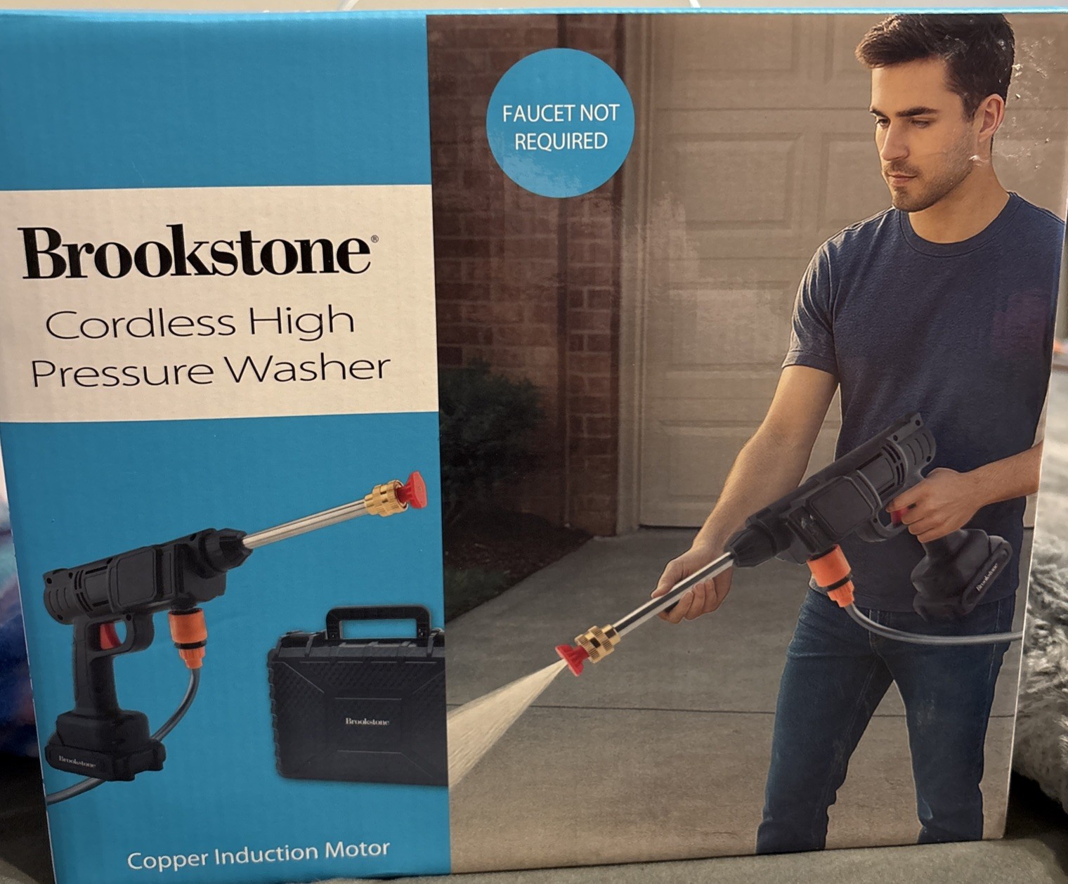 Brookstone Cordless High-Pressure Washer Portable Rechargeable – Brand New