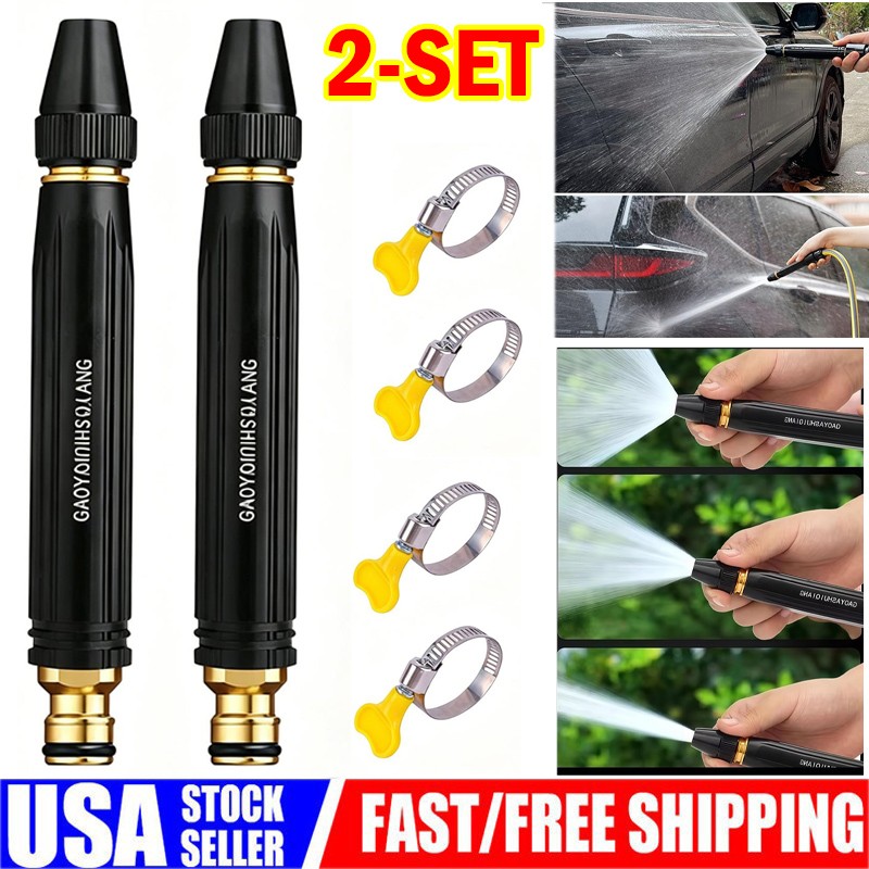 2 PCS High Pressure Hose Nozzle Water Gun for Car Wash Garden Pressure Booster